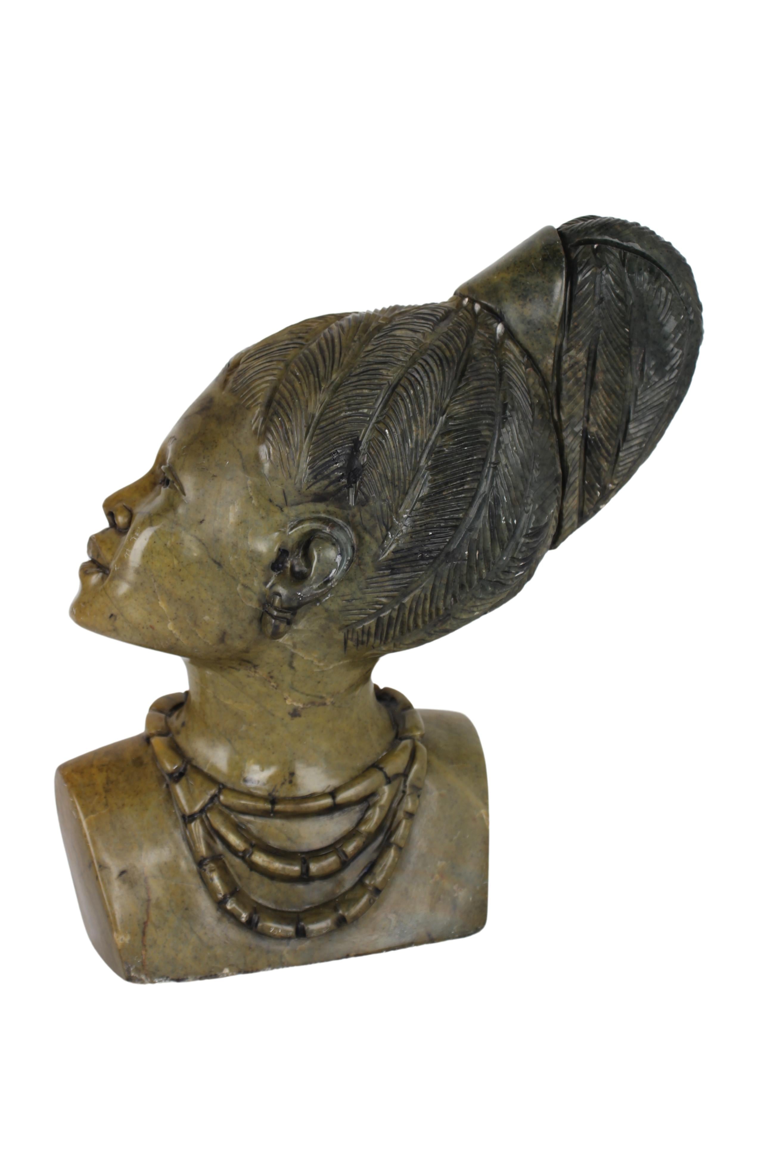 Shona Tribe Fruit Serpentine Bust ~13.8" Tall (New 2024)