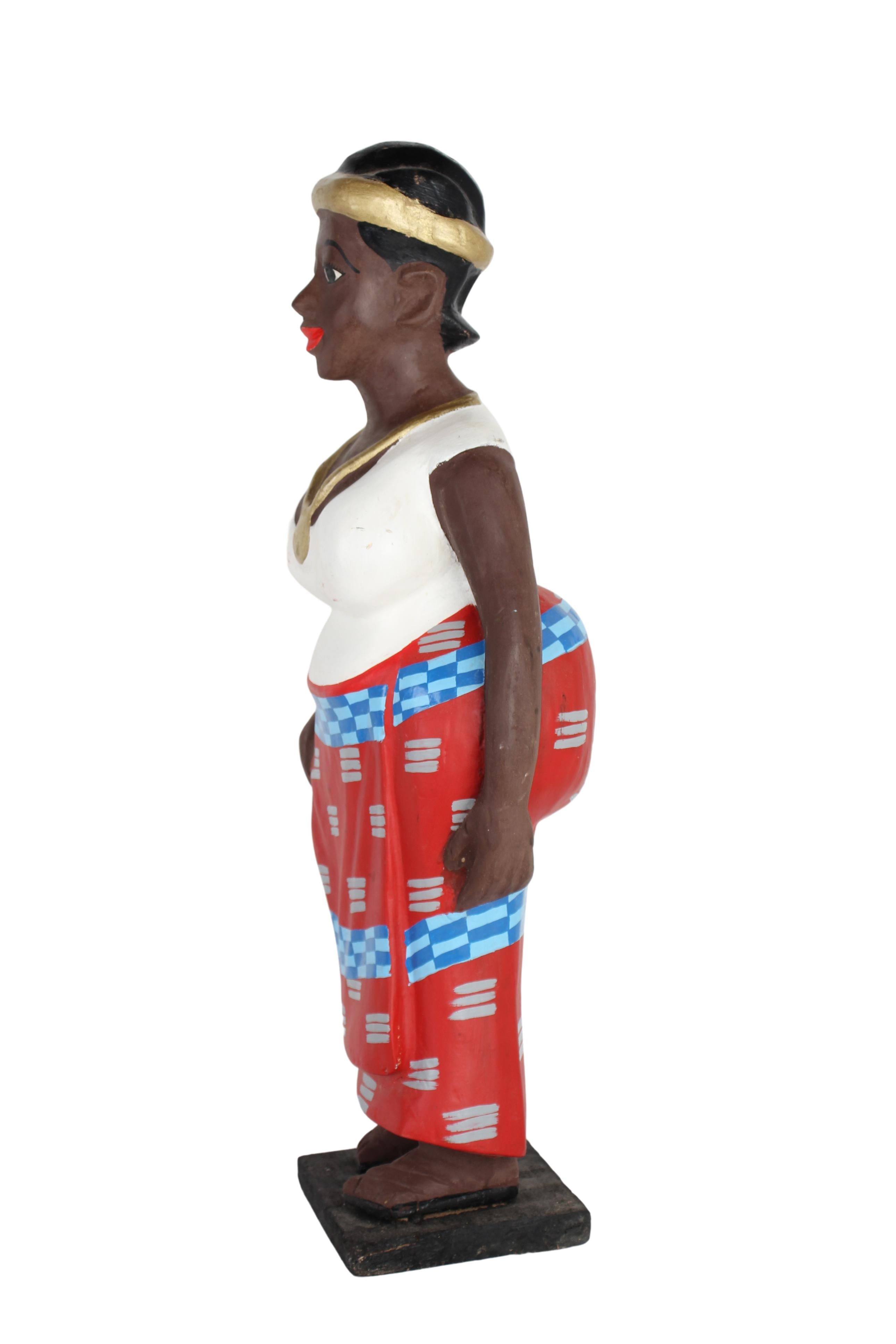 Baule Tribe African Colonial Figures ~26.8" Tall (New 2024) - West African Artifacts