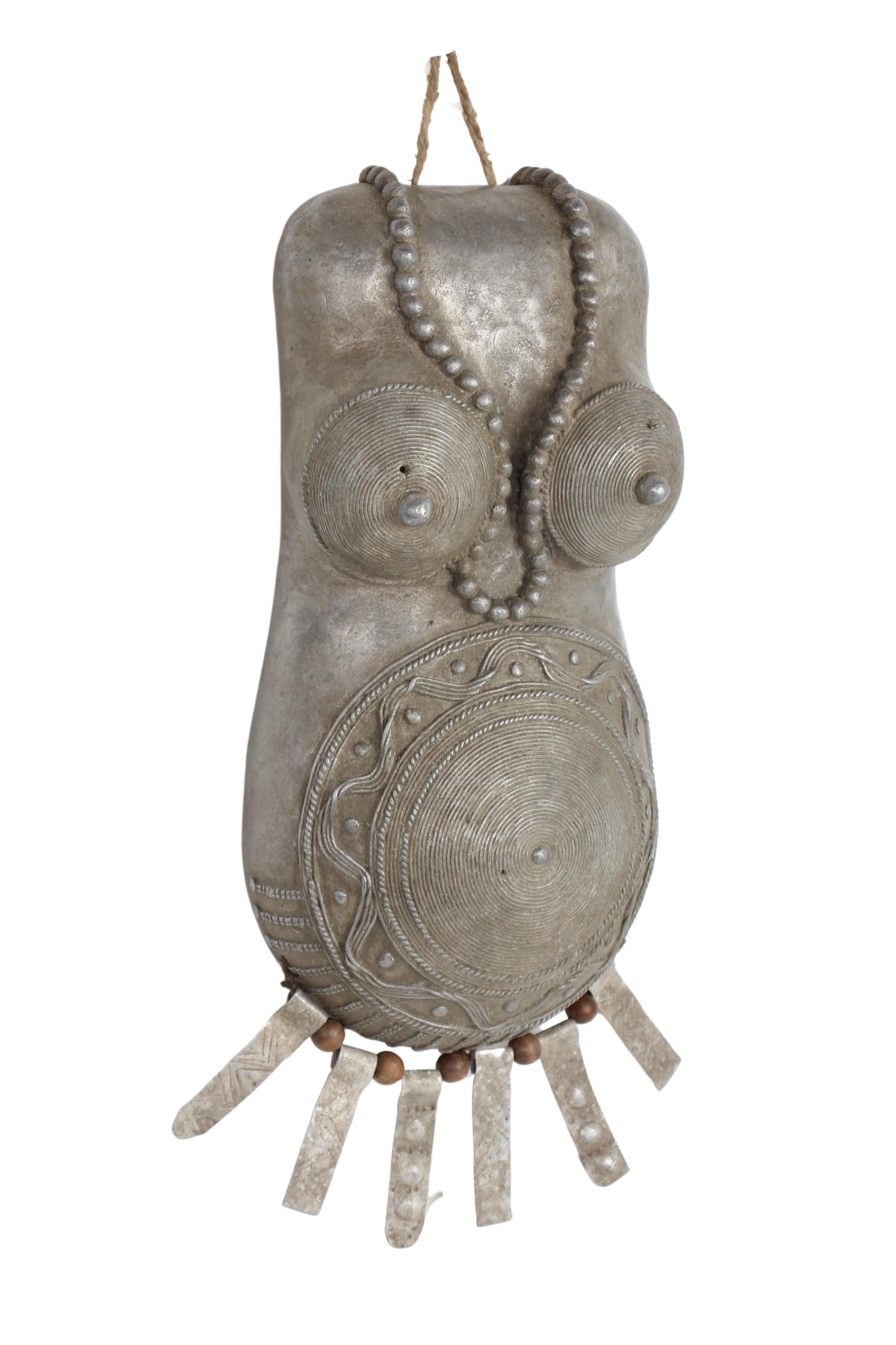 Bamileke Tribe Female Metal Body Mask ~19" Tall (New 2024)