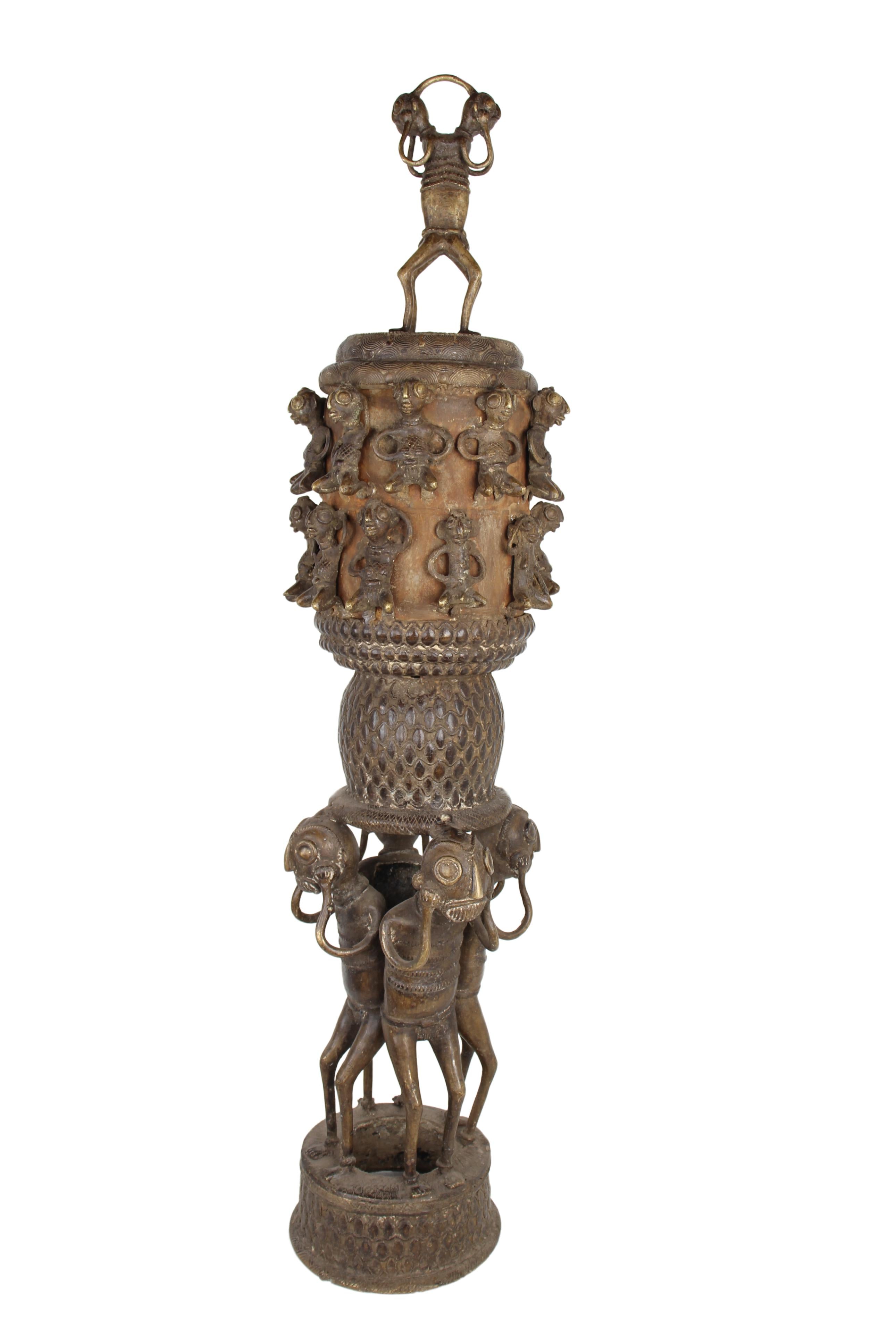 Sao/Kotoko Tribe Bronze Pot ~57.1" Tall (New 2024) - West African Artifacts