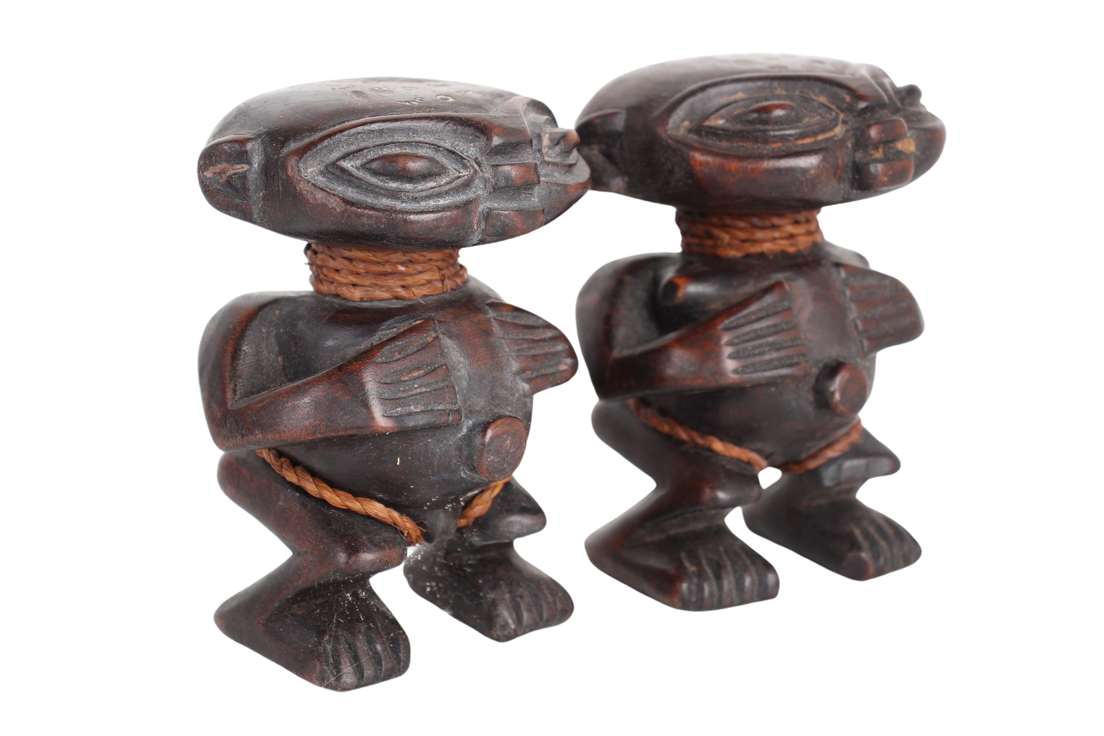 Pygmy Tribe Twa Couple Statues ~4.9" Tall (New 2024)
