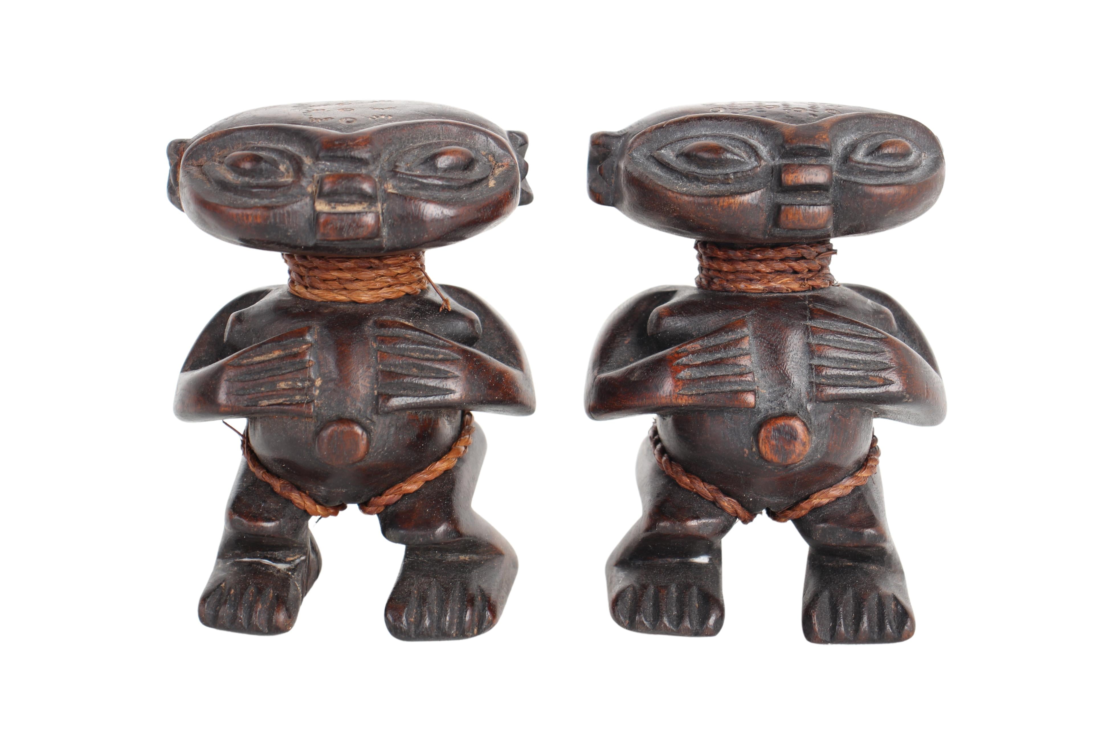 Pygmy Tribe Twa Couple Statues ~5.1" Tall (New 2024)