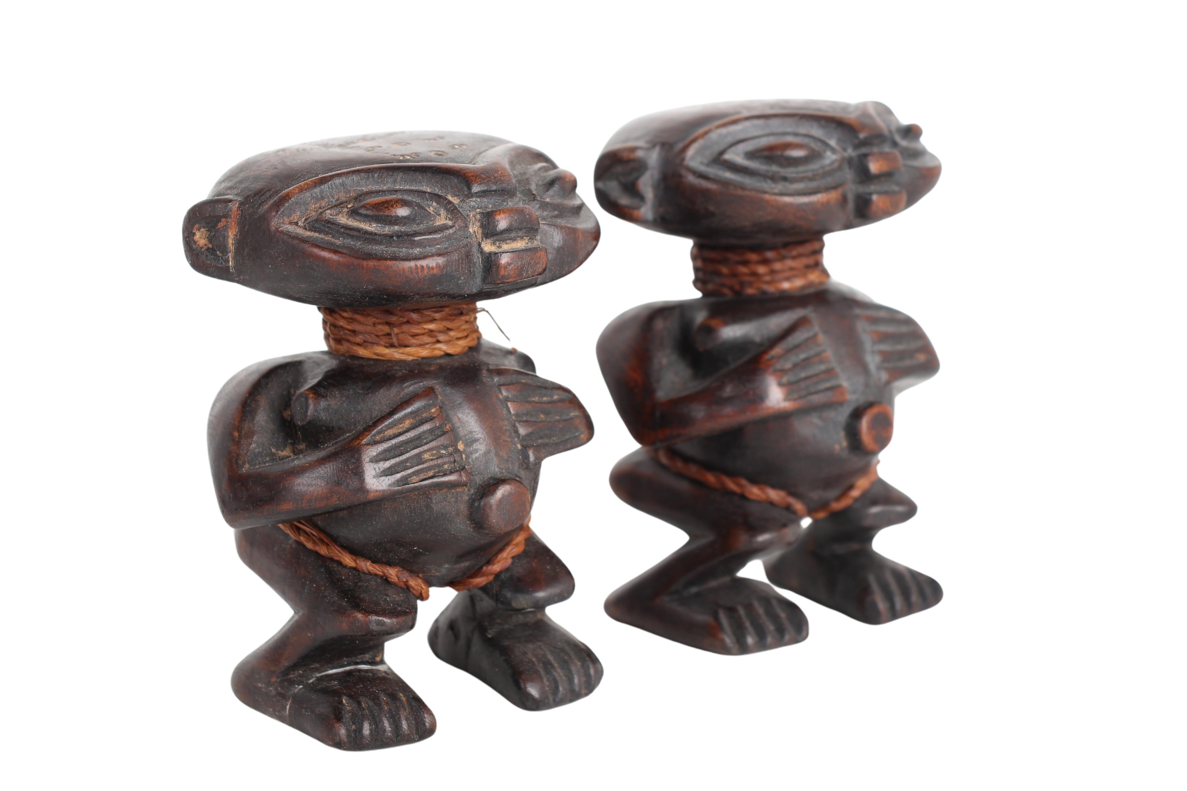 Pygmy Tribe Twa Couple Statues ~5.1" Tall (New 2024)
