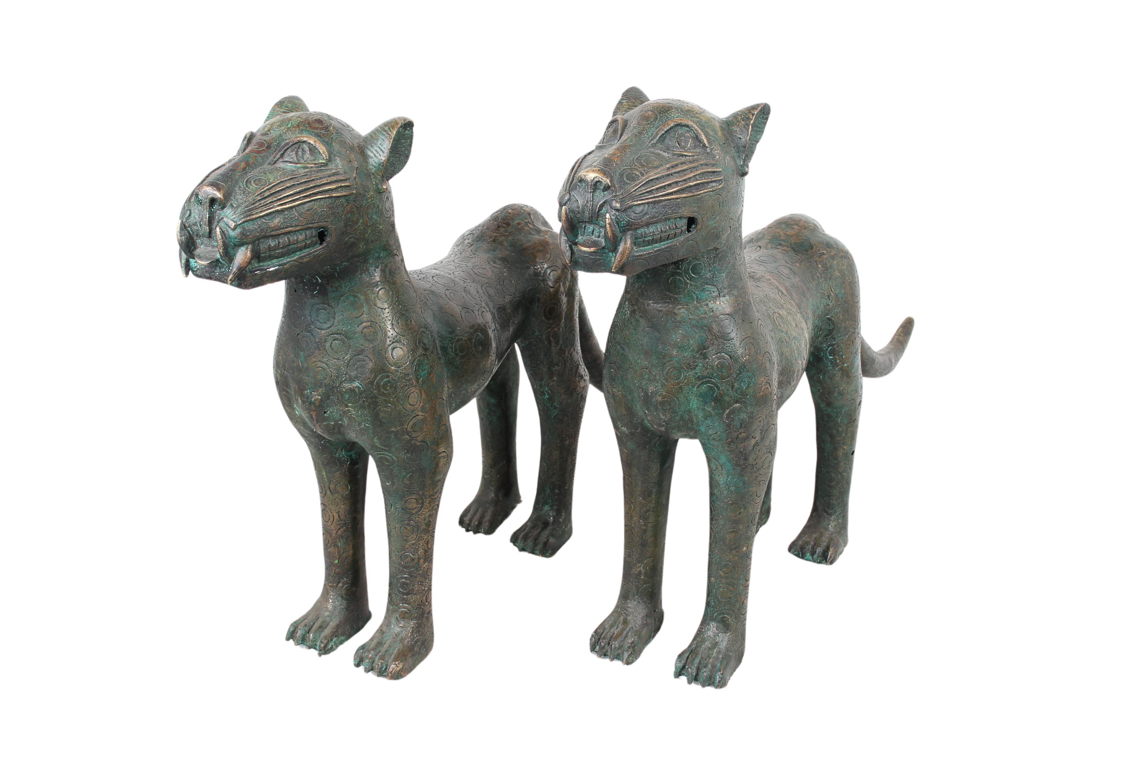 Edo Tribe Benin Bronze Leopard ~24.4" Tall (New 2024)