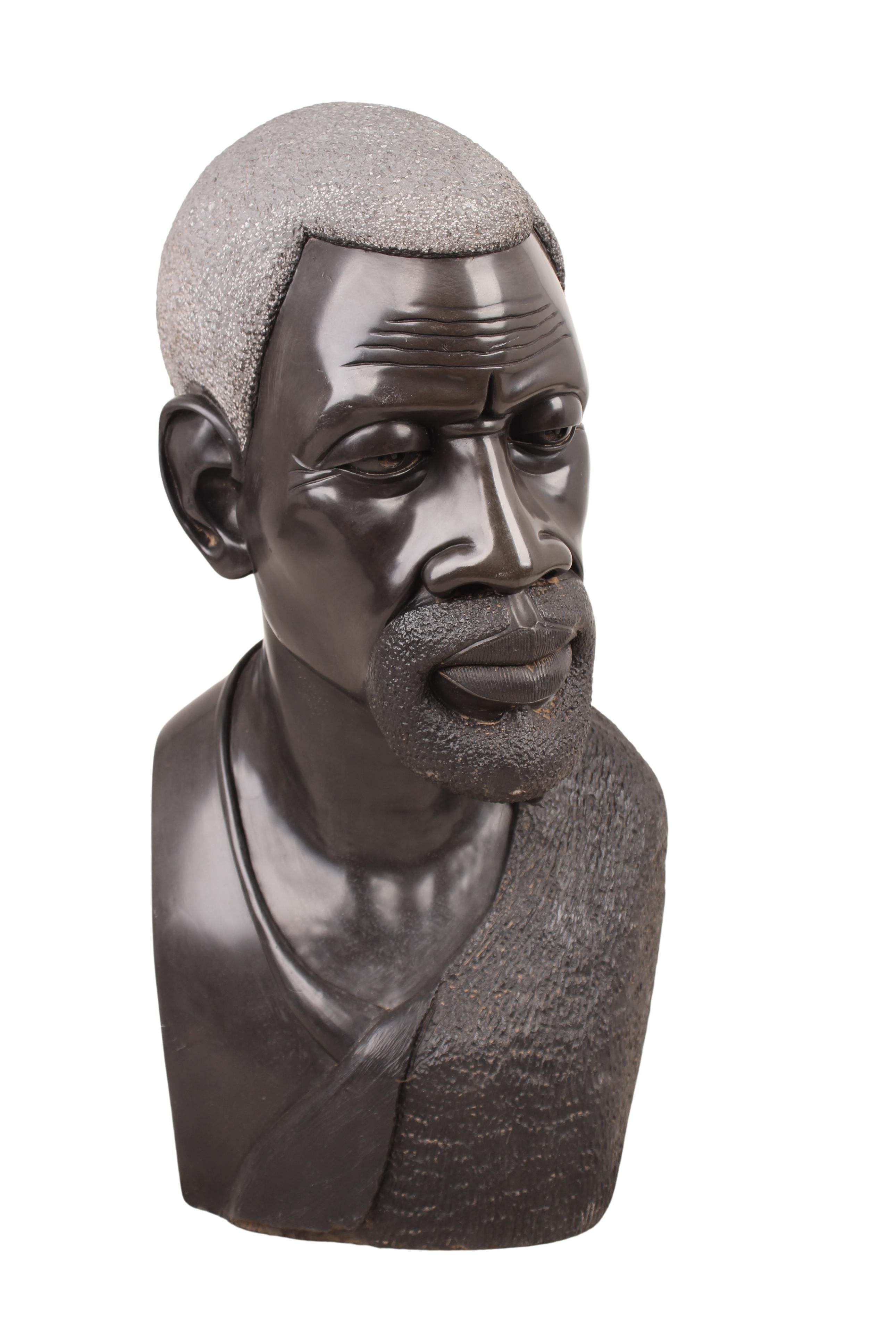 Shona Tribe Wonderstone Chief Bust ~24.8" Tall (New 2024)