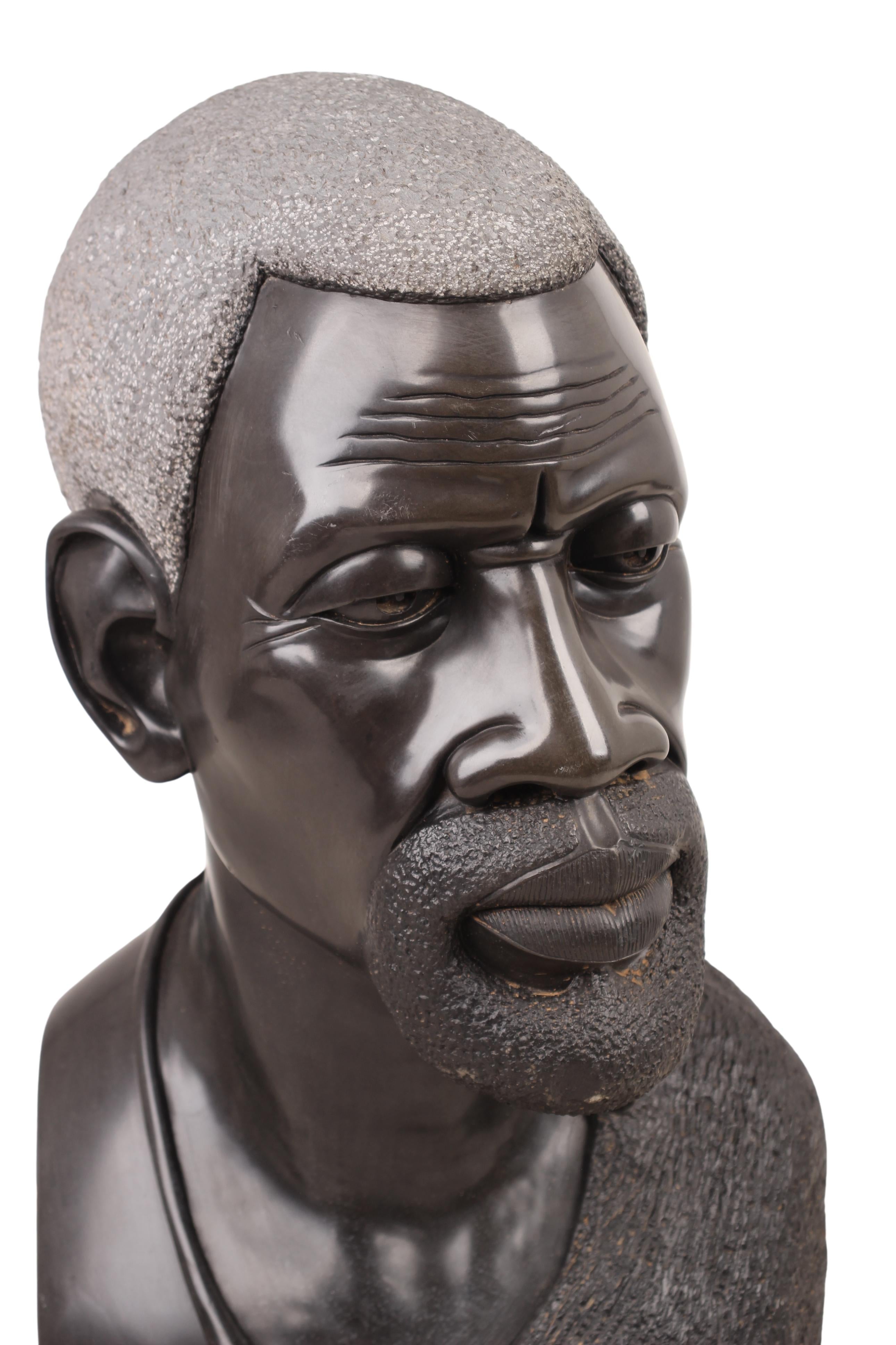 Shona Tribe Wonderstone Chief Bust ~24.8" Tall (New 2024)