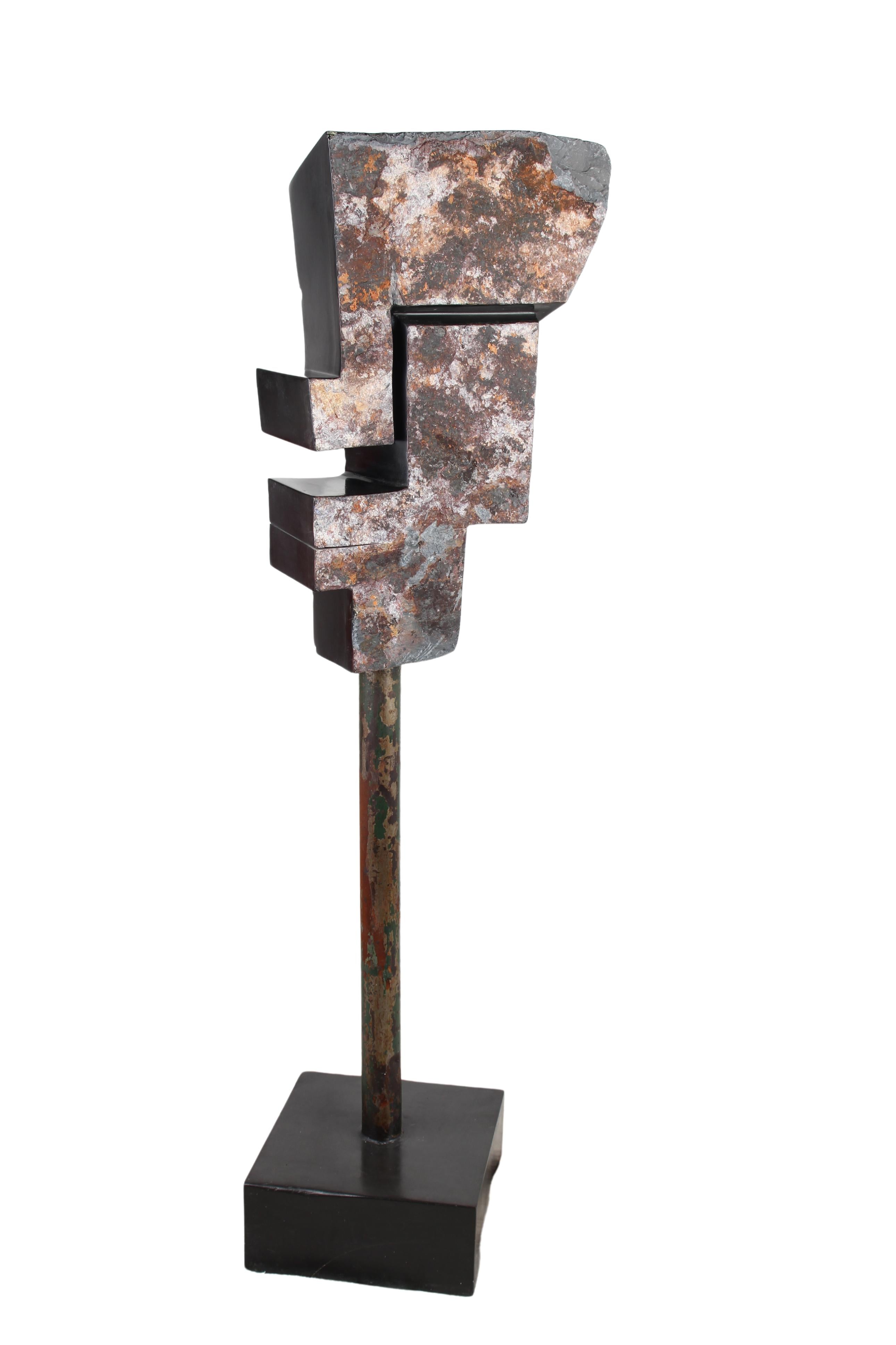 Shona Tribe Wonderstone Cubist Face Sculpture ~46.5" Tall (New 2024)