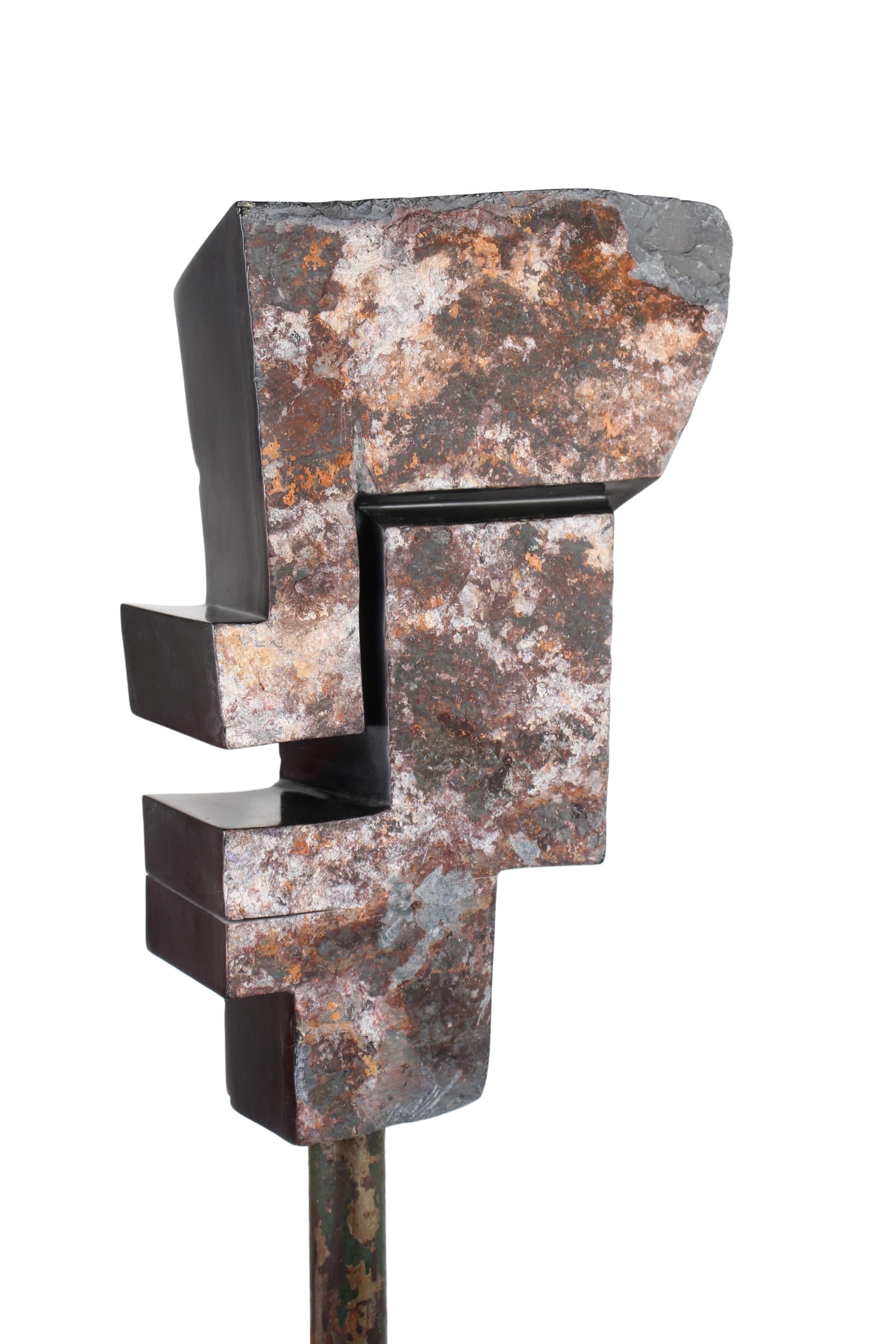 Shona Tribe Wonderstone Cubist Face Sculpture ~46.5" Tall (New 2024)