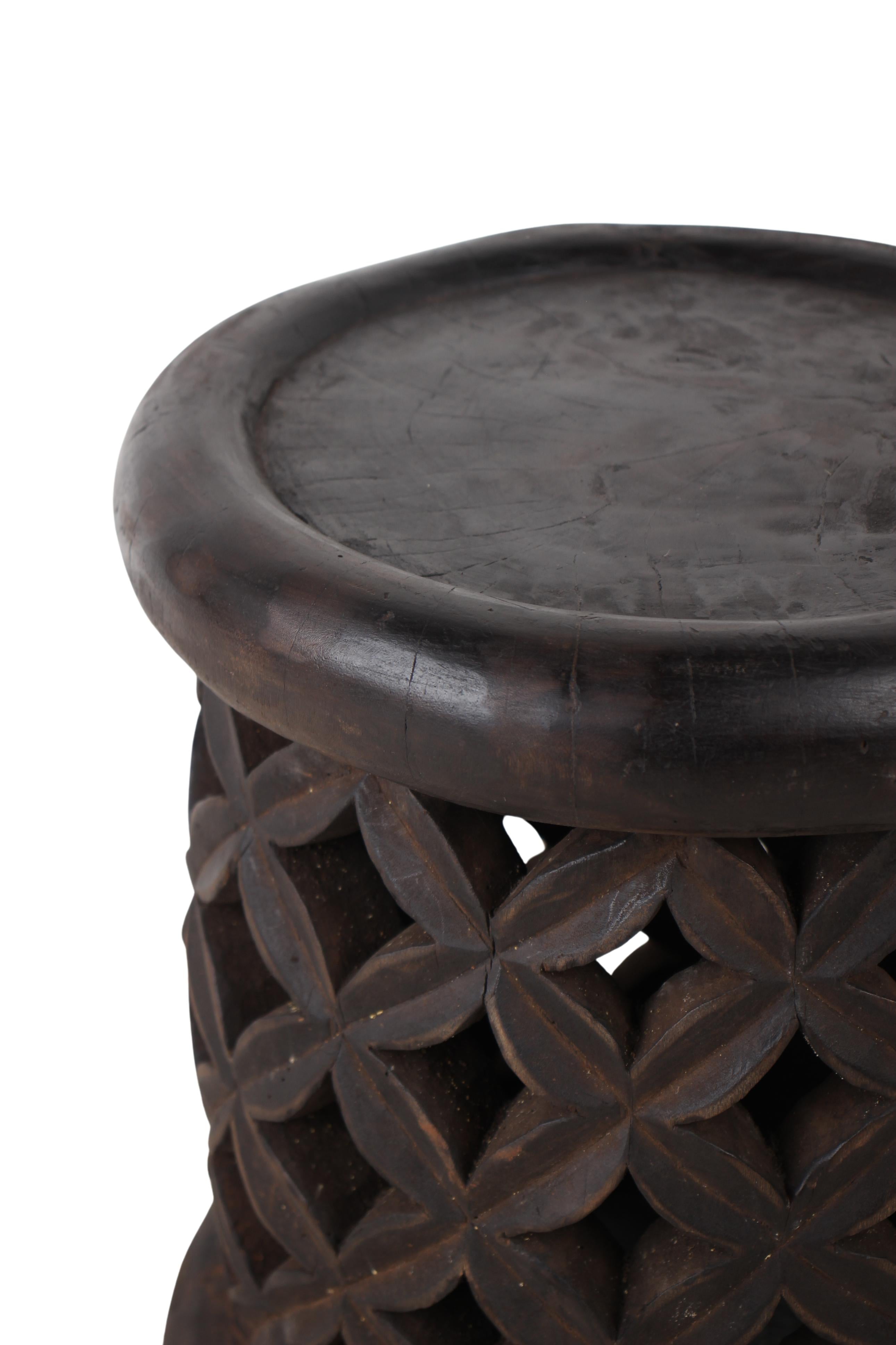 Bamileke Tribe Wooden Stool ~14.2" Tall (New 2024)