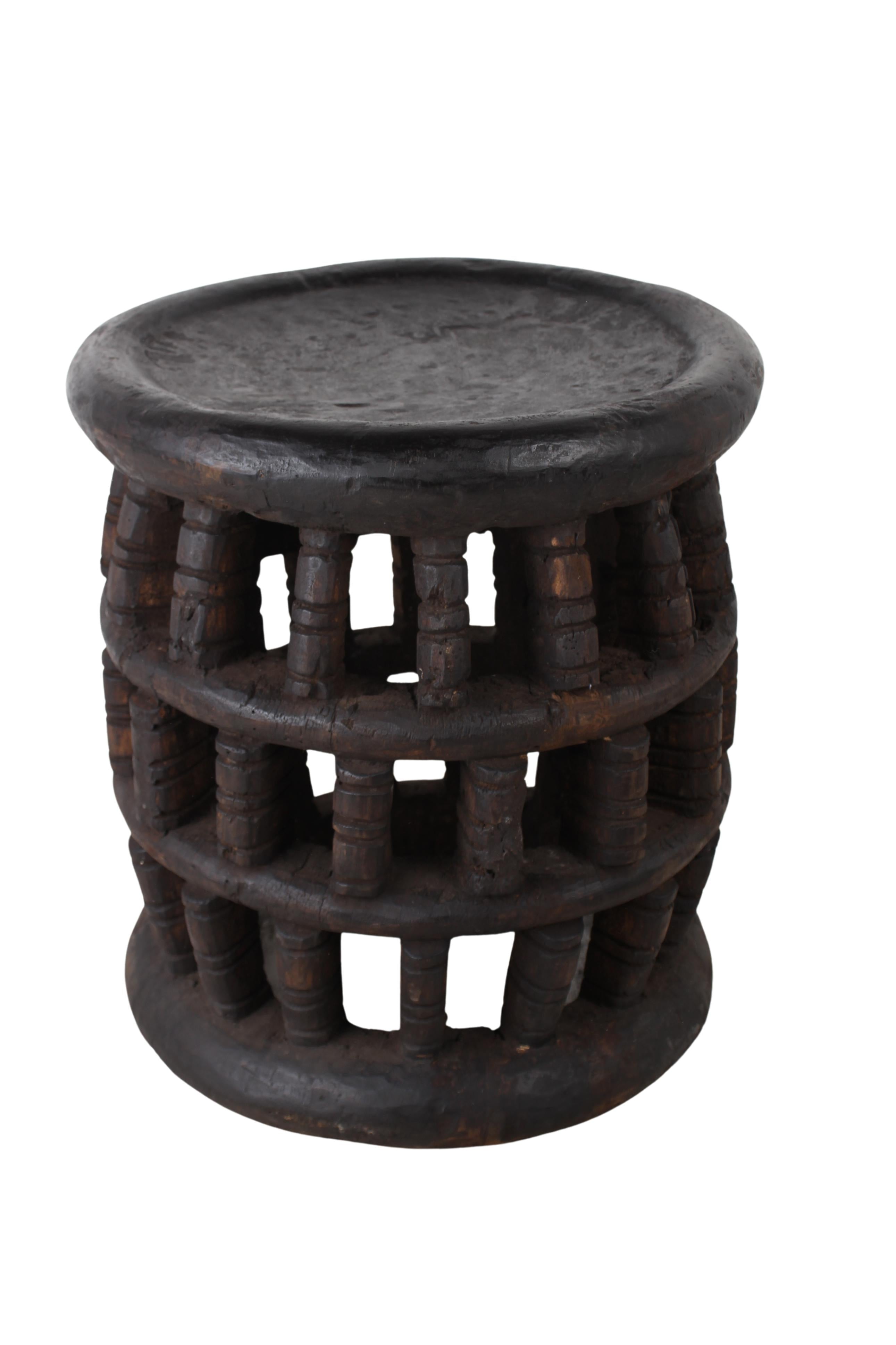 Bamileke Tribe Wooden Stool ~19.7" Tall (New 2024)