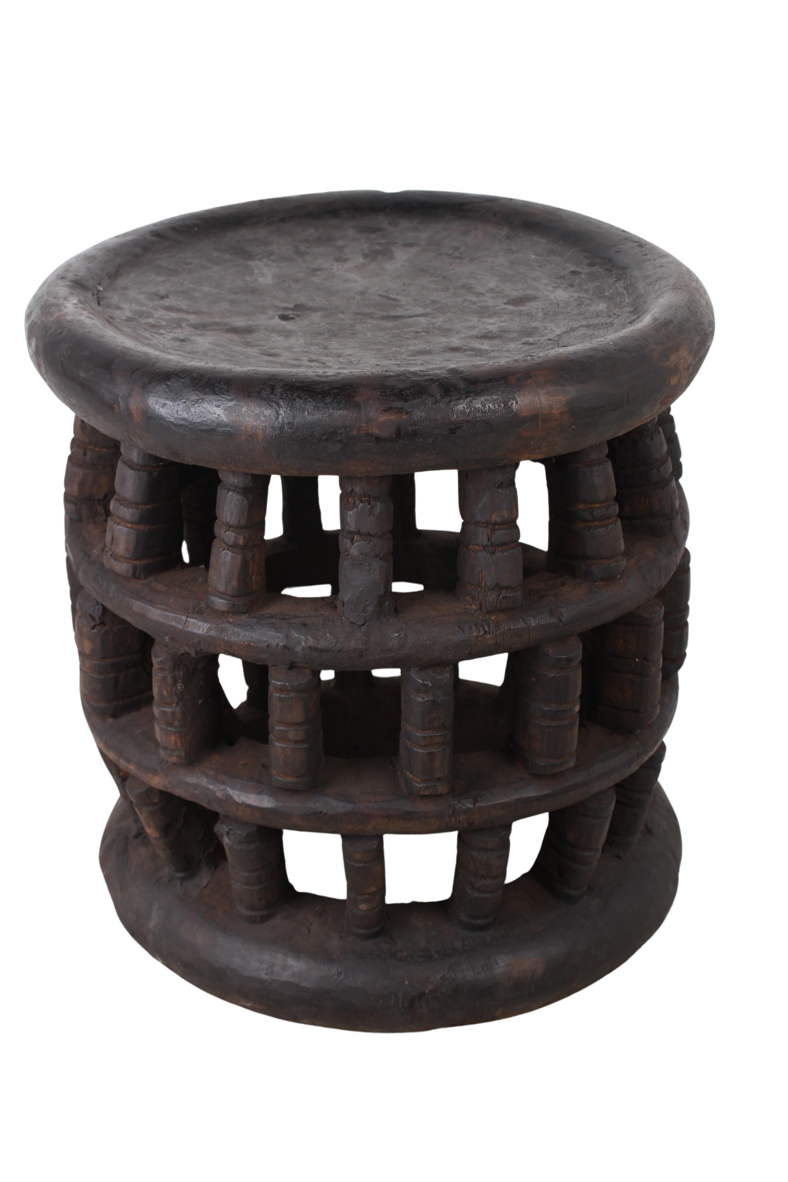 Bamileke Tribe Wooden Stool ~19.3" Tall (New 2024)
