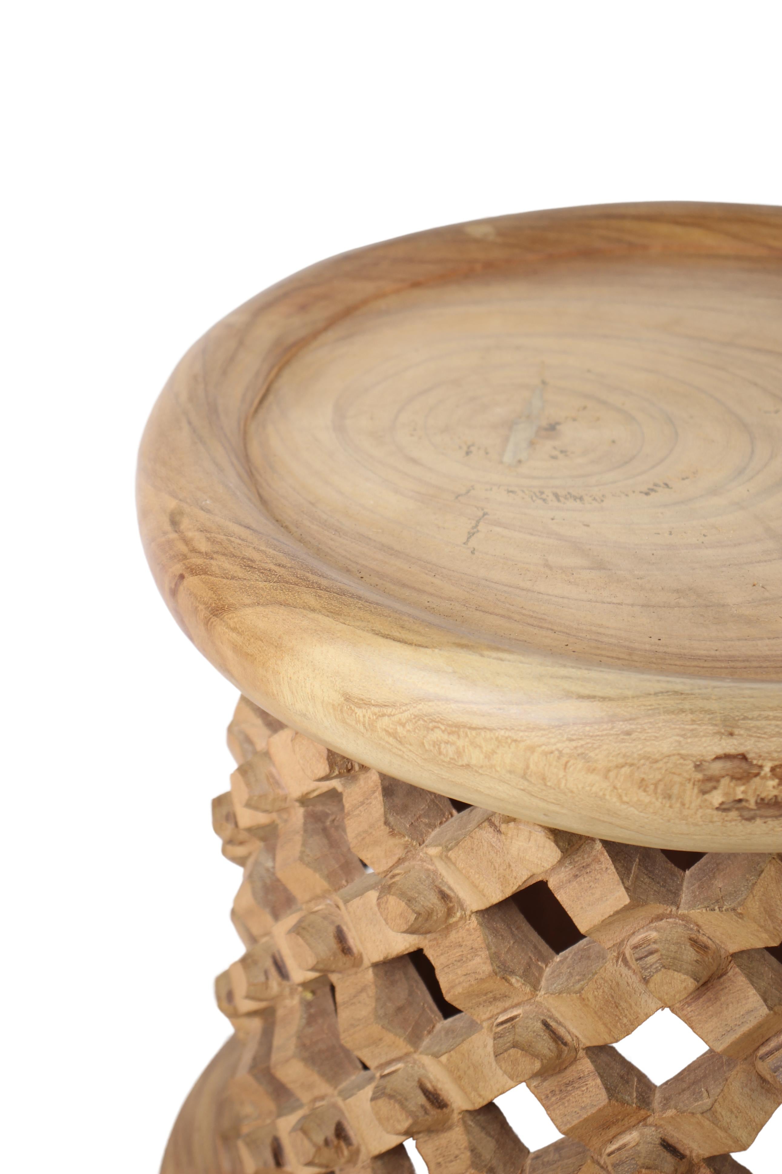 Bamileke Tribe Wooden Stool ~13.4" Tall (New 2024)