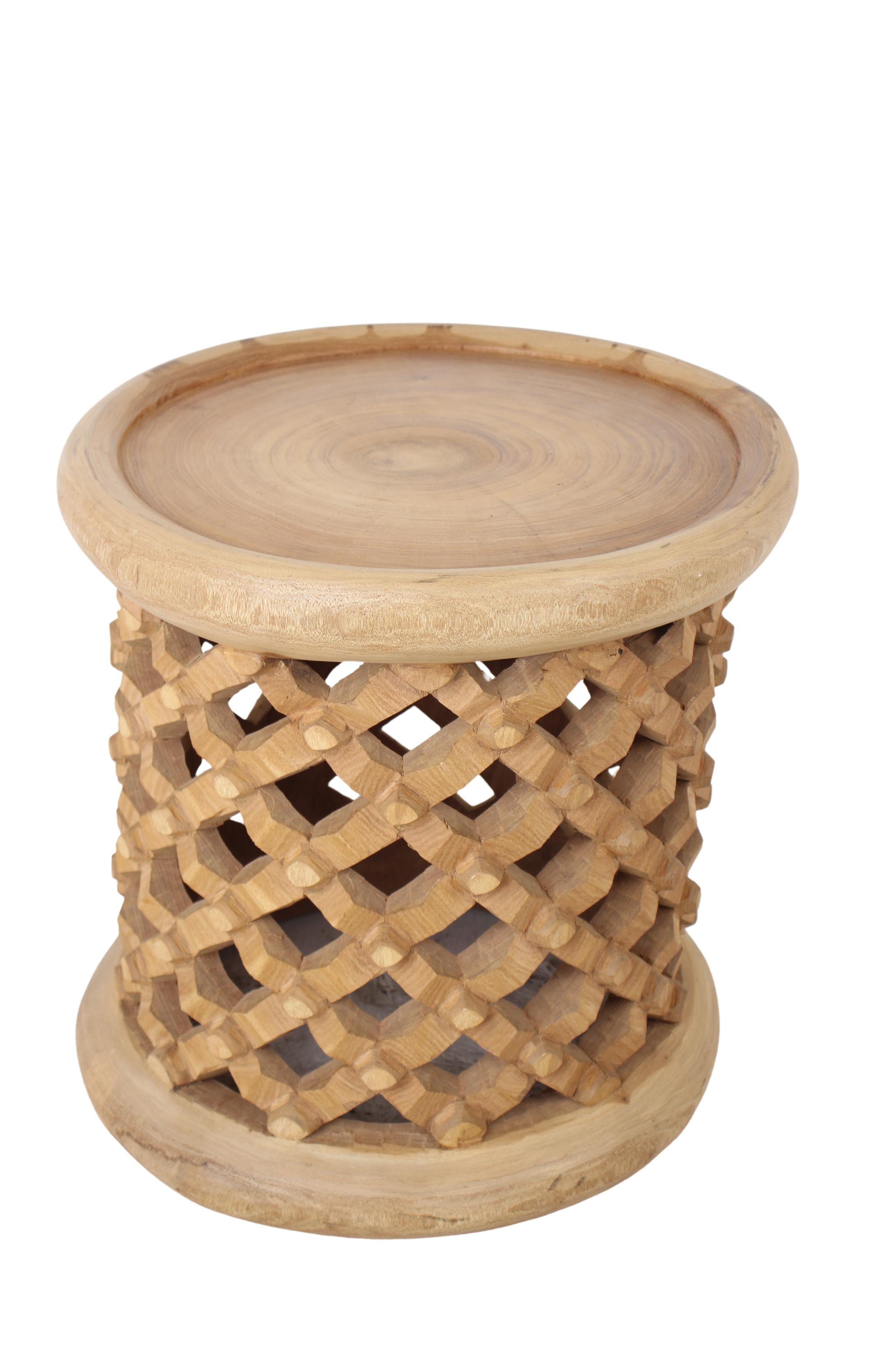 Bamileke Tribe Wooden Stool ~15" Tall (New 2024)