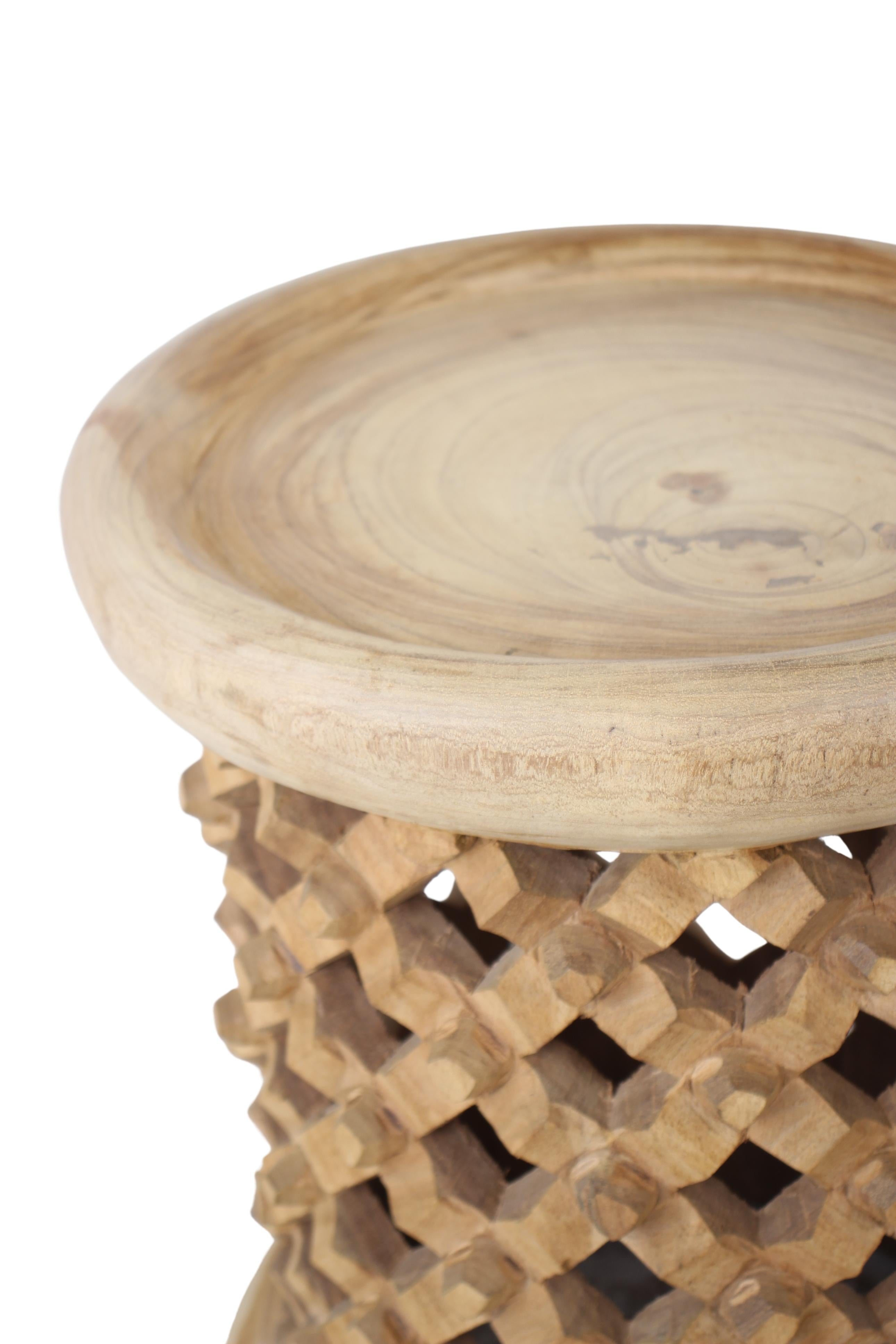 Bamileke Tribe Wooden Stool ~14.6" Tall (New 2024) - West African Artifacts