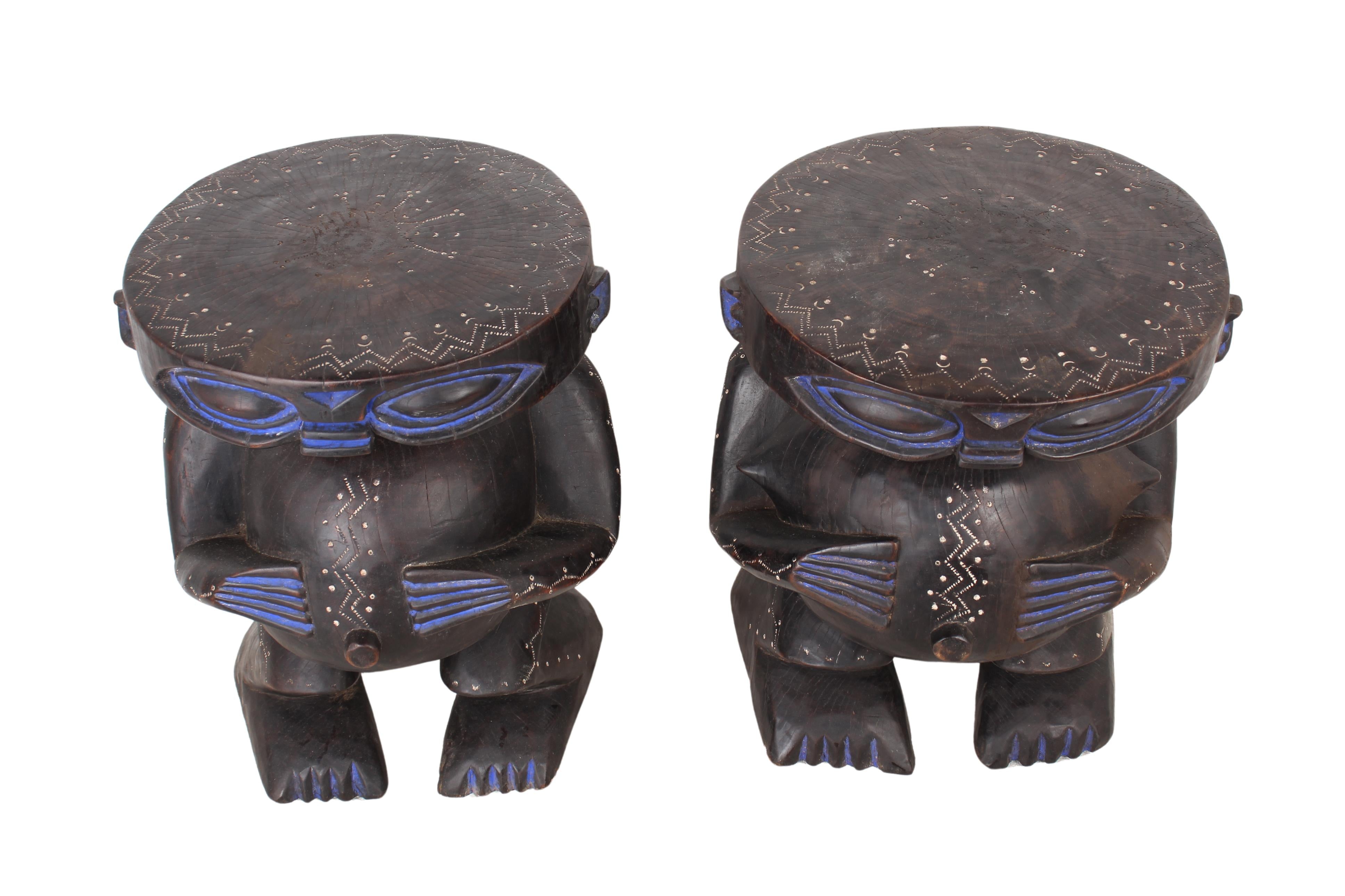 Pygmy Tribe Twa Couple Statues ~19.5" Tall (New 2024)