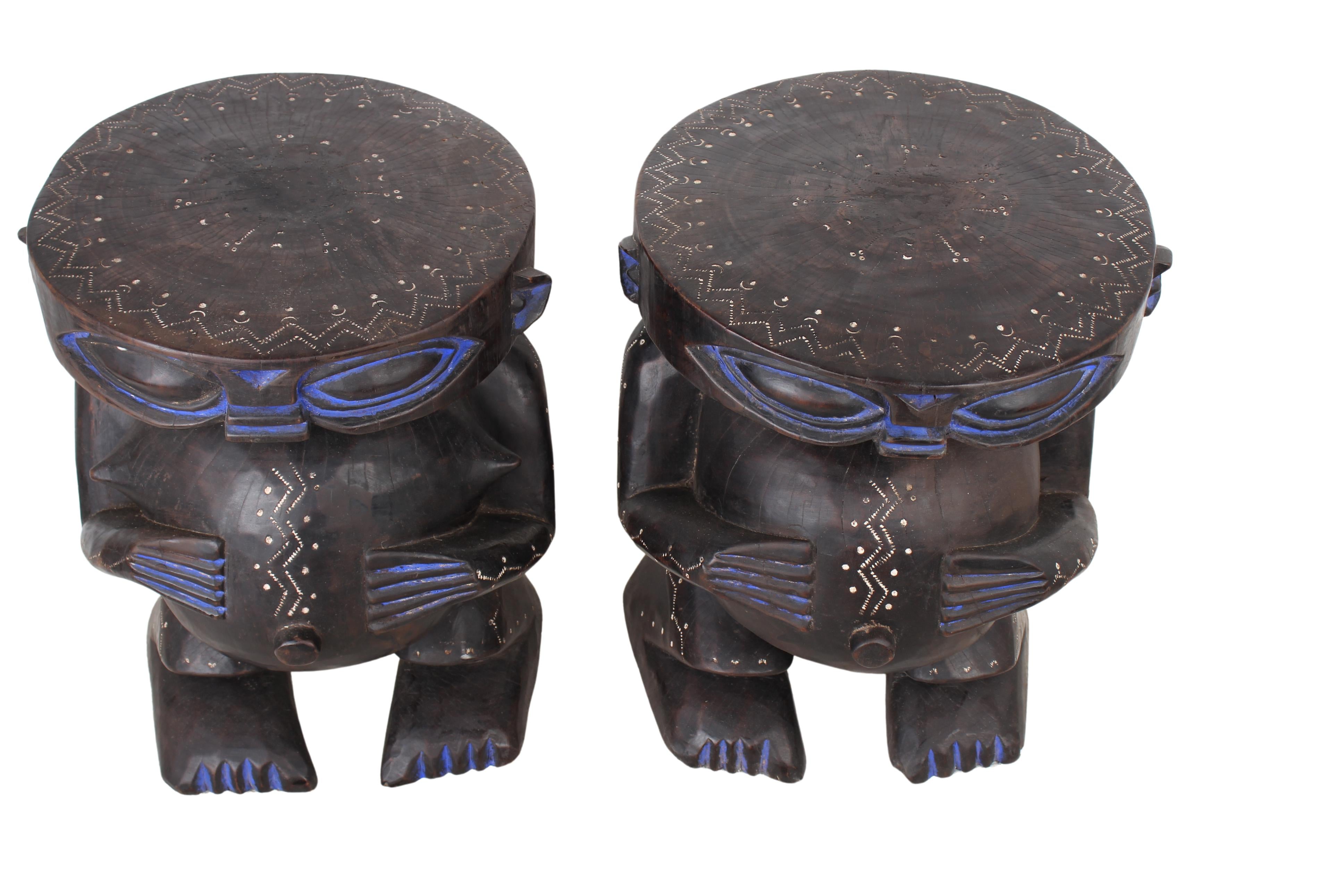 Pygmy Tribe Twa Couple Statues ~20.5" Tall (New 2024)