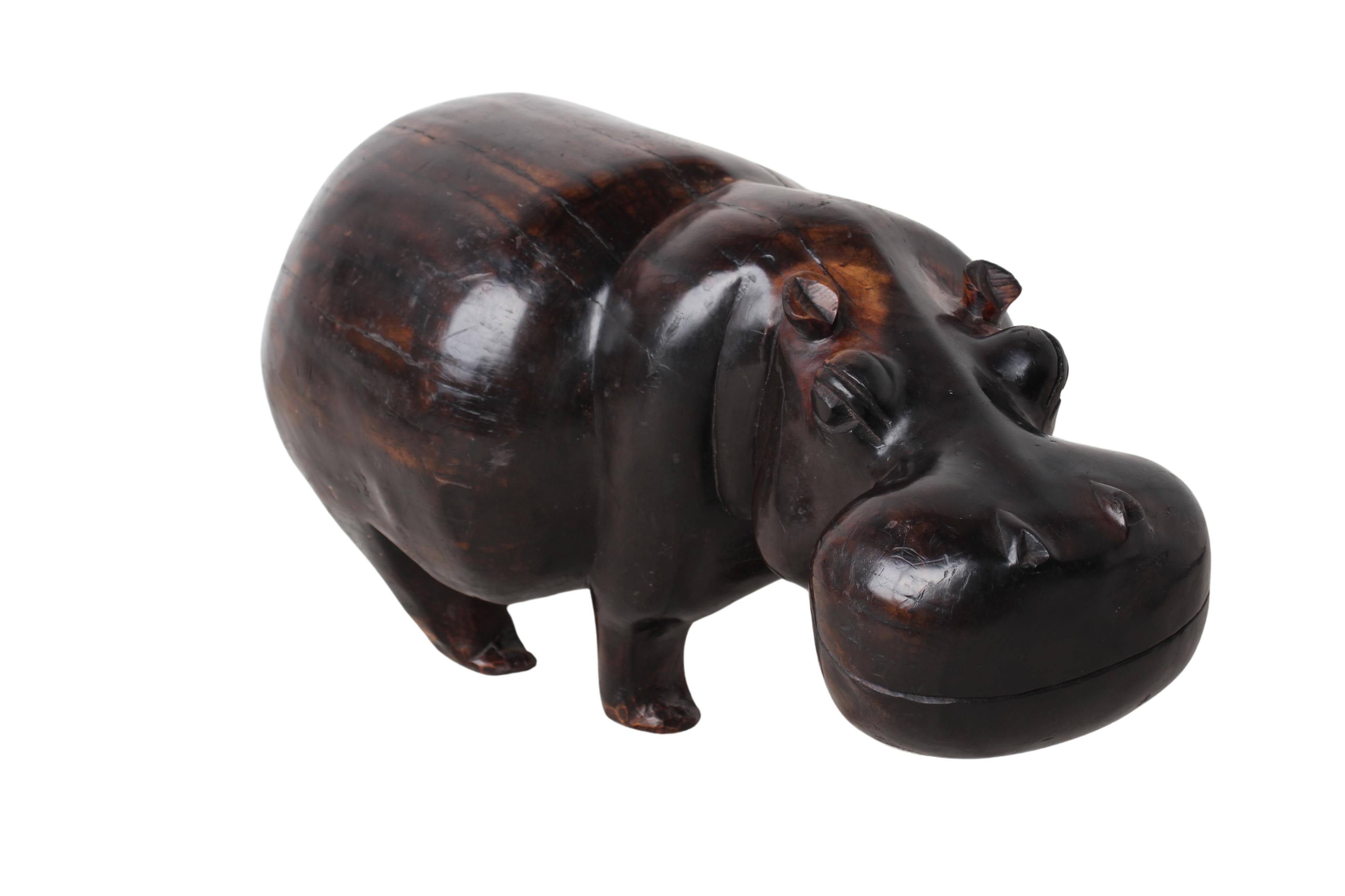 Chichewa Tribe Wooden Hippo ~11.8" Tall (New 2024)