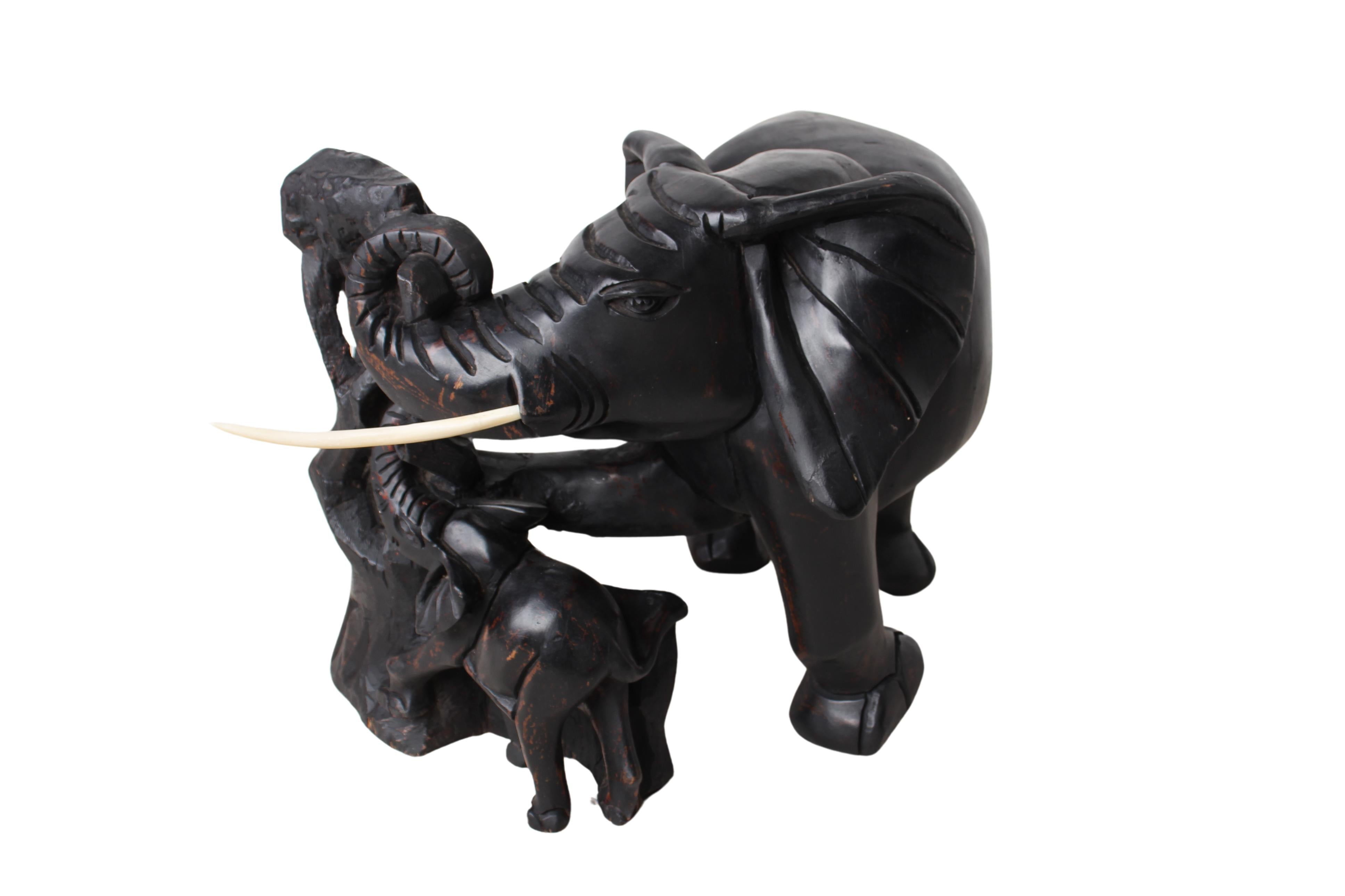 Chichewa Tribe Wooden Elephant ~16.5" Tall (New 2024)