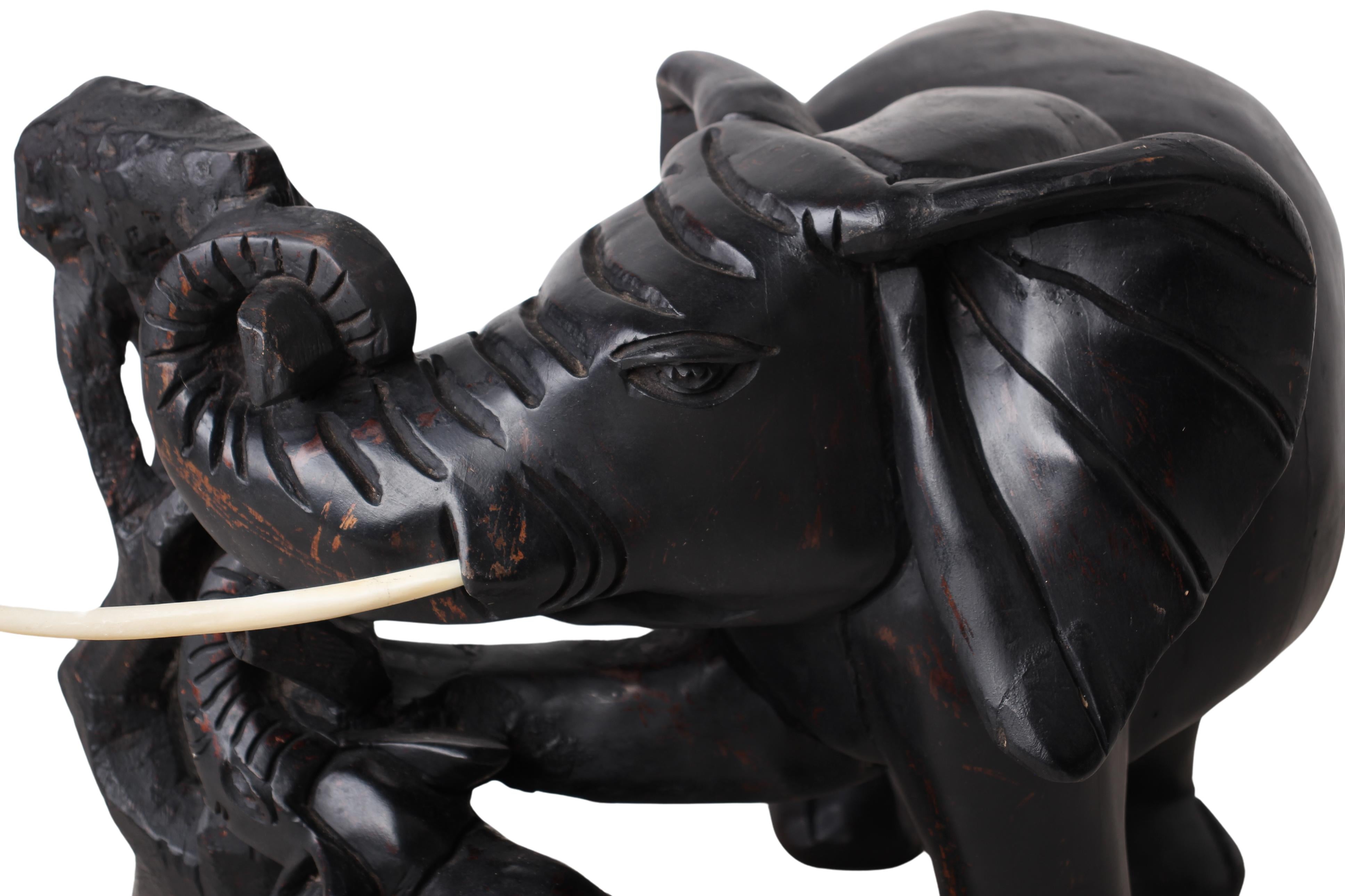 Chichewa Tribe Wooden Elephant ~16.5" Tall (New 2024)