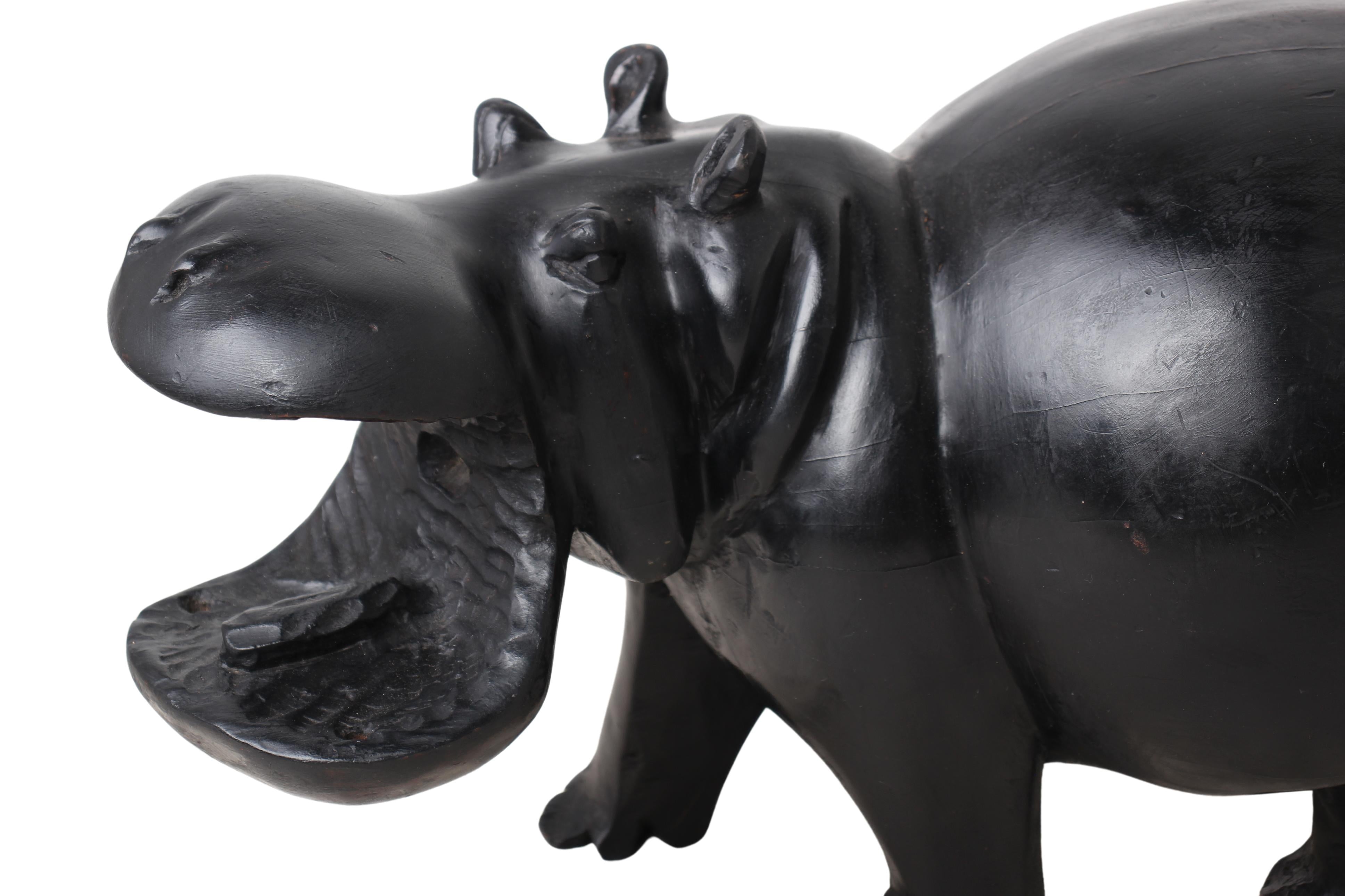 Chichewa Tribe Wooden Hippo ~11.8" Tall (New 2024)