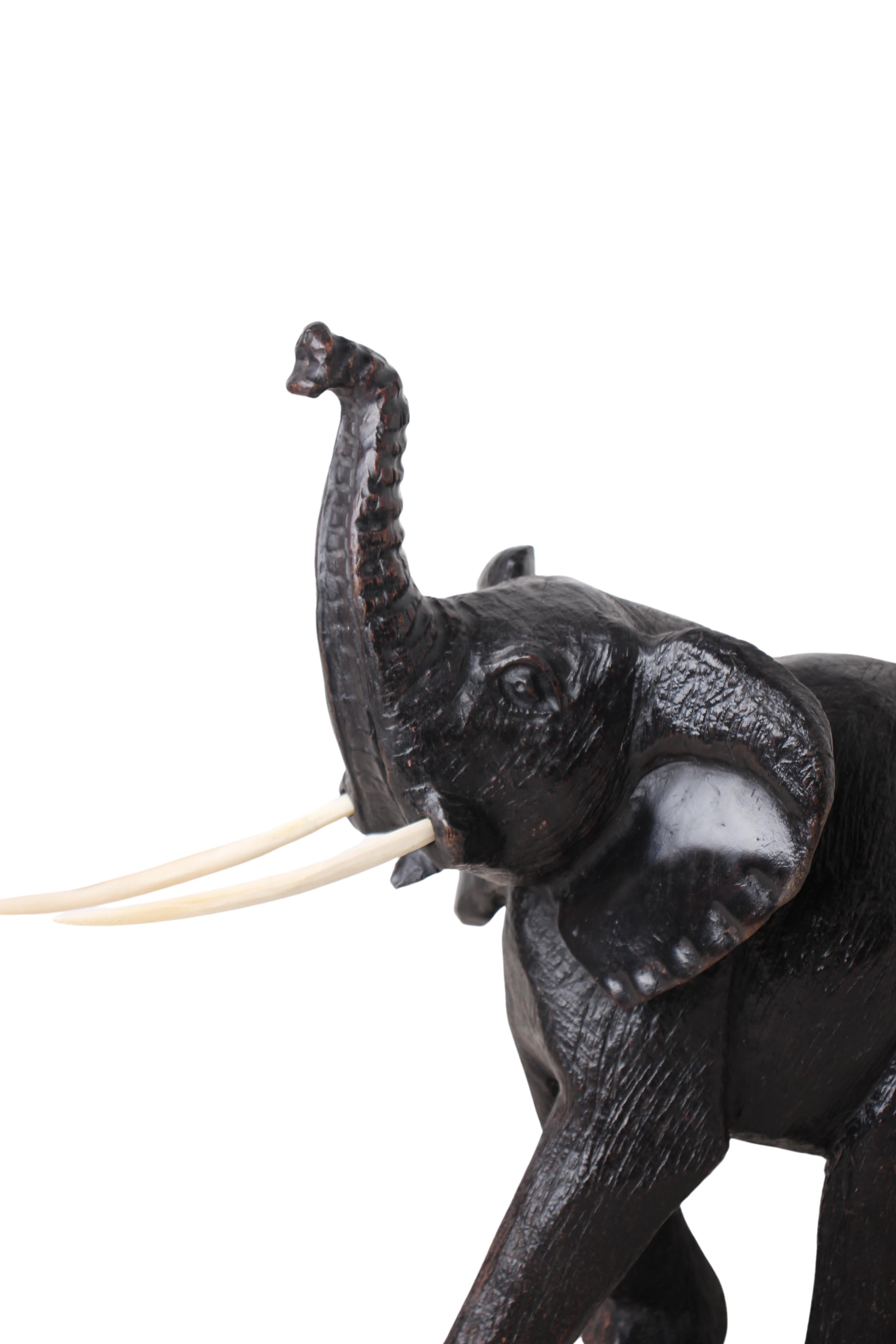 Chichewa Tribe Wooden Elephant ~20.1" Tall (New 2024)