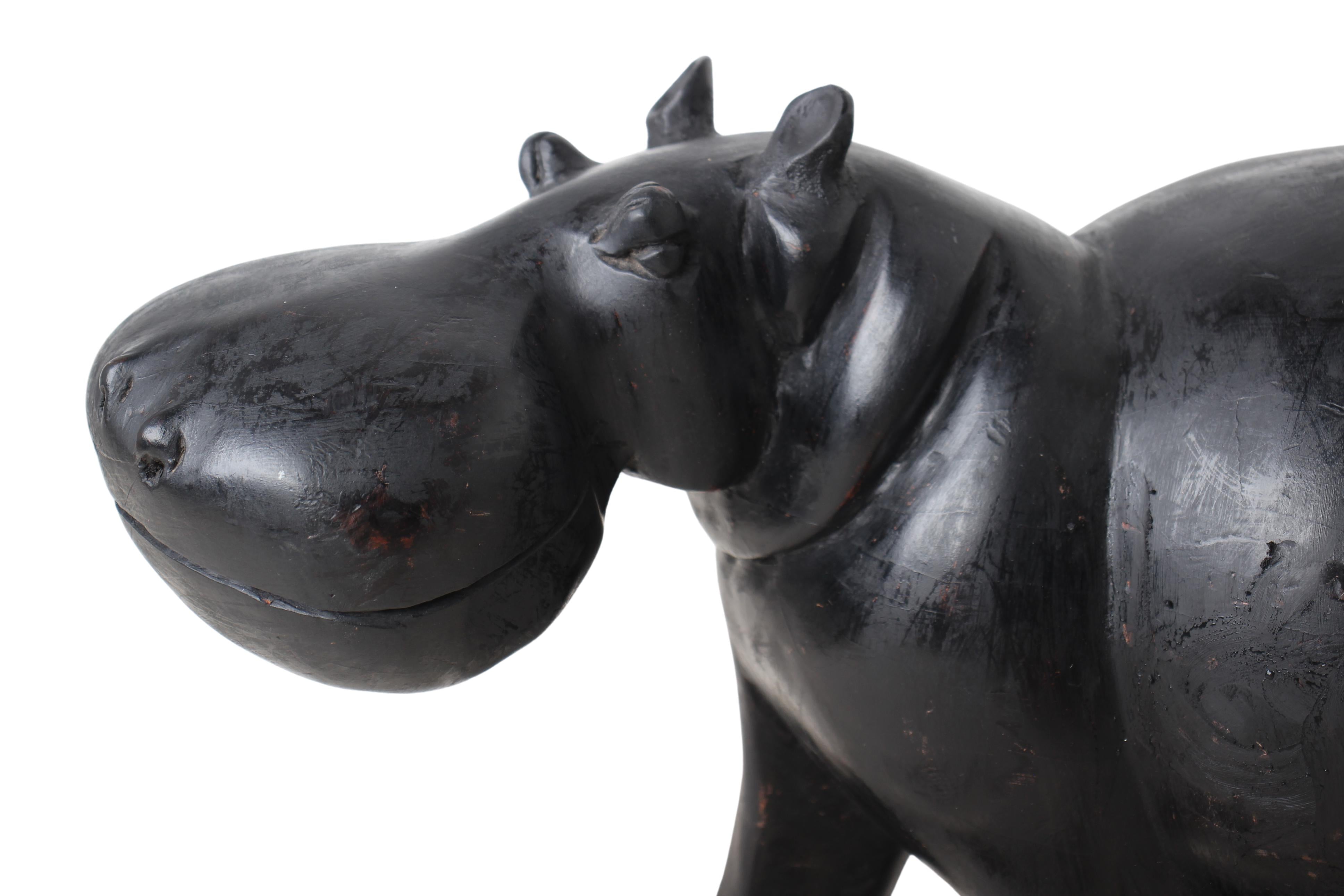 Chichewa Tribe Wooden Hippo ~12.2" Tall (New 2024)