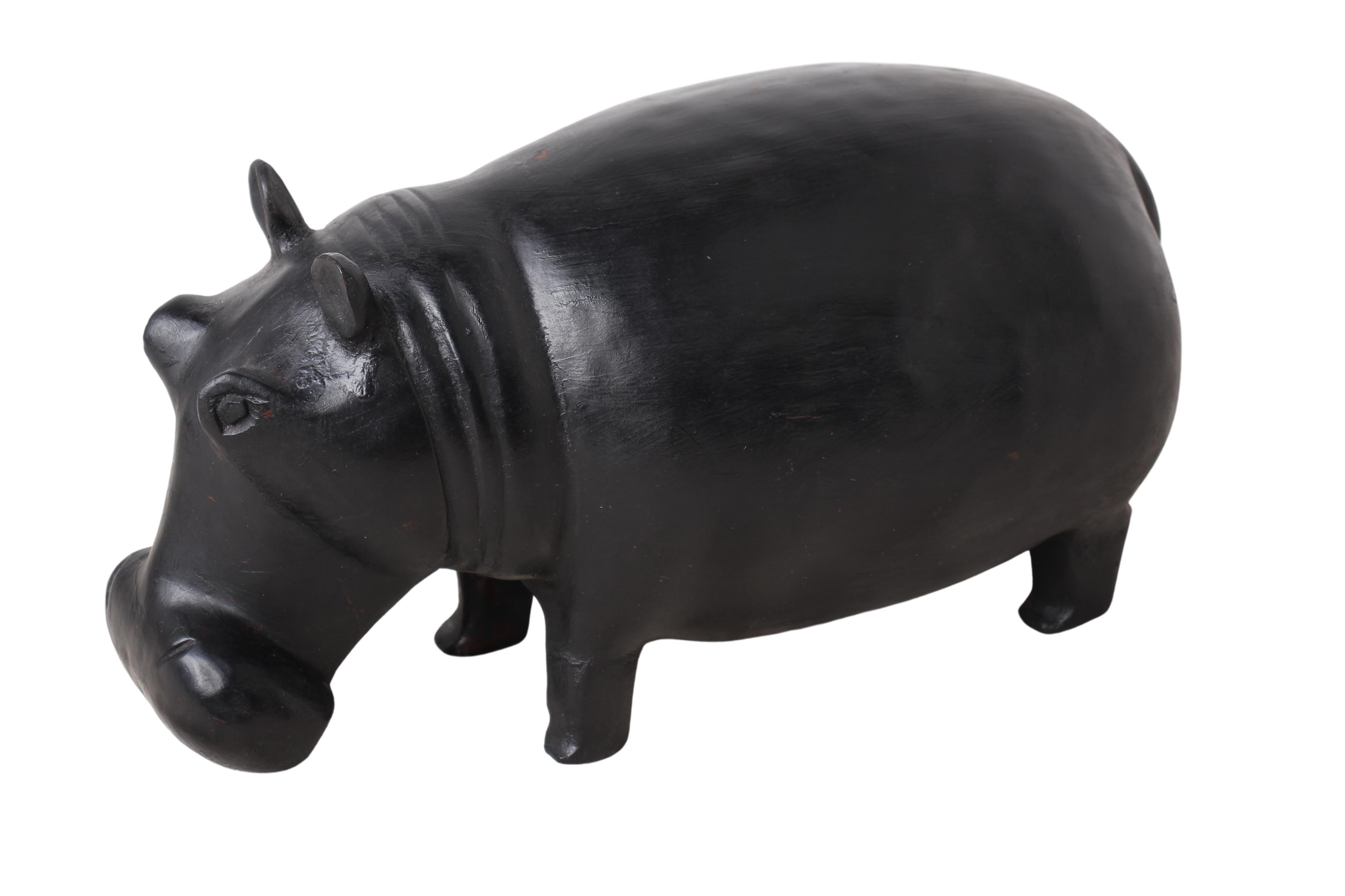 Chichewa Tribe Wooden Hippo ~7.1" Tall (New 2024)