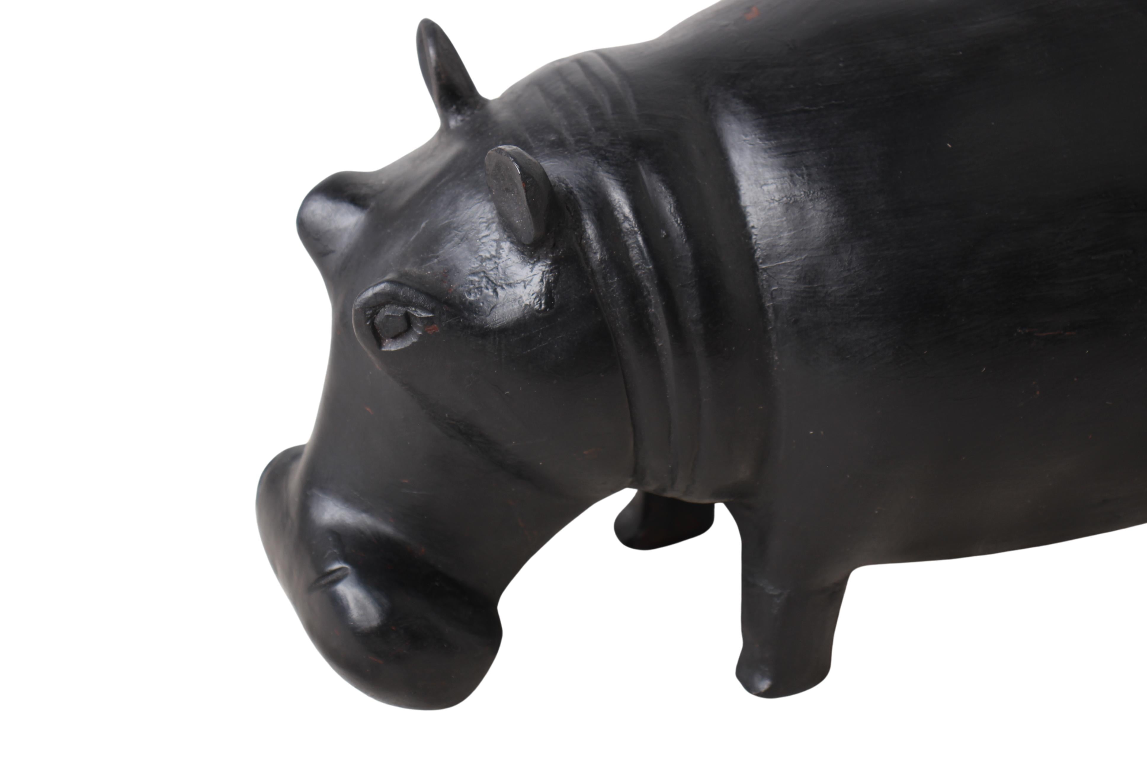Chichewa Tribe Wooden Hippo ~7.1" Tall (New 2024)