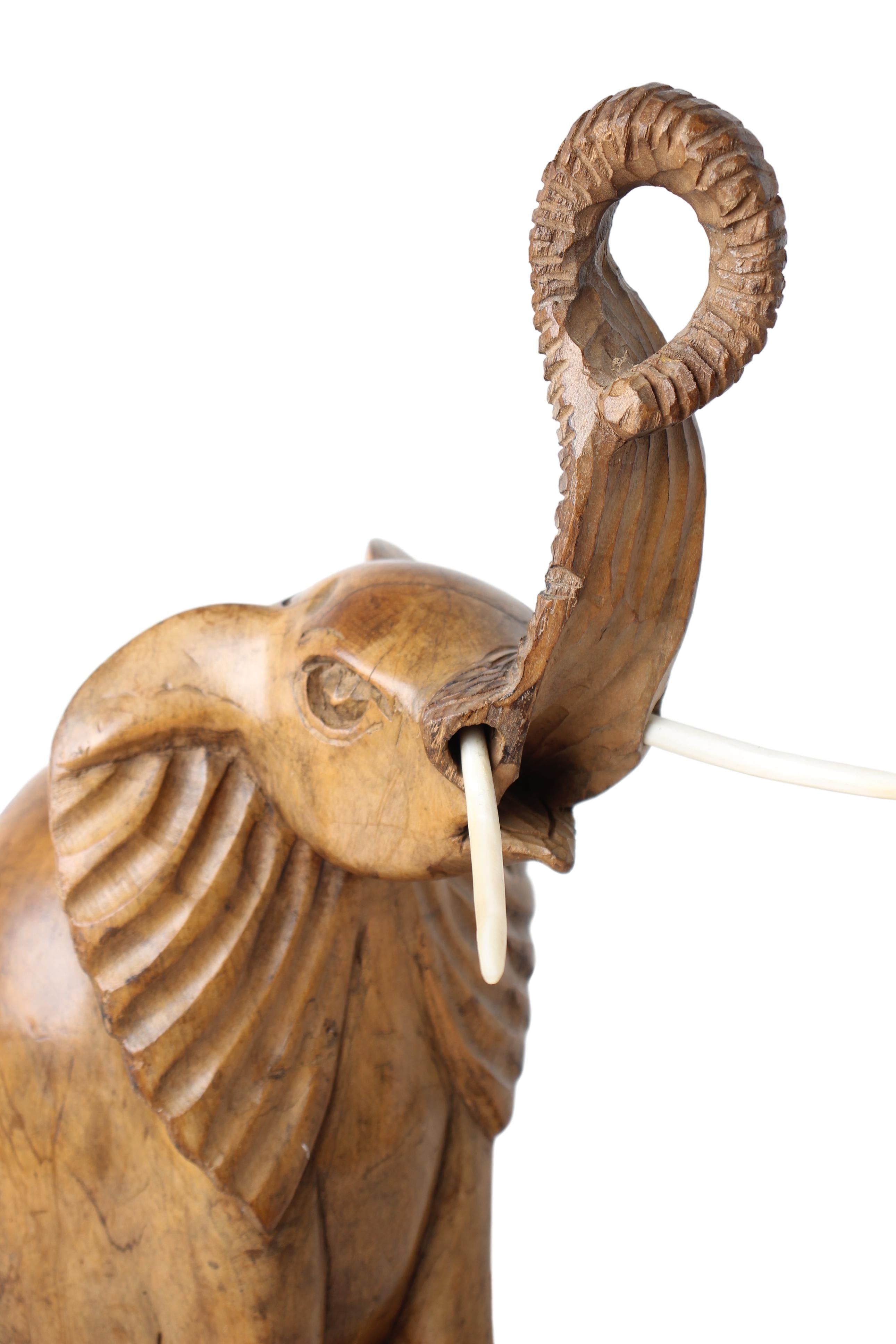 Chichewa Tribe Wooden Elephant ~26.8" Tall (New 2024)