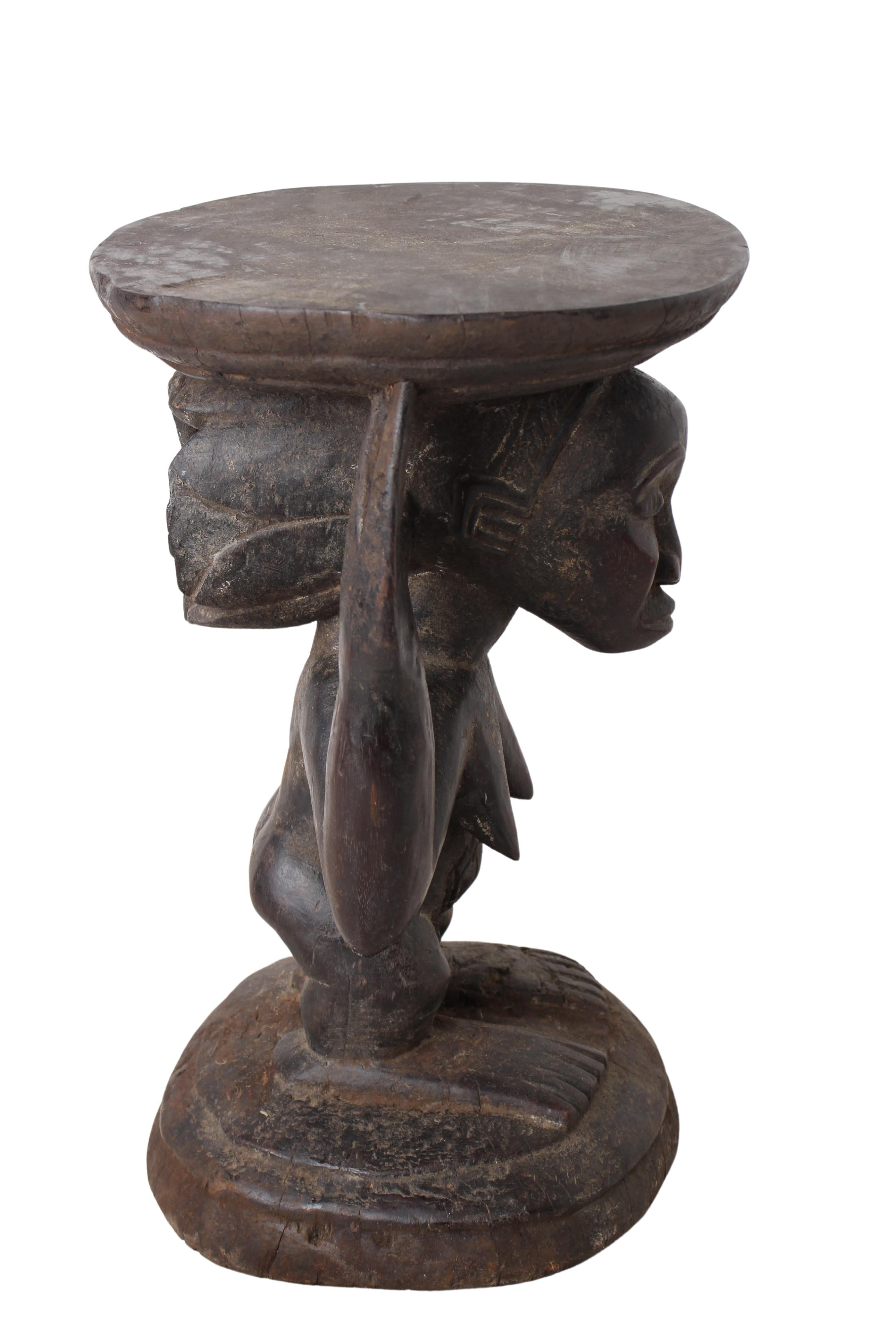 Luba/Baluba Tribe Royal Stool ~16.5" Tall (New 2024) - West African Artifacts