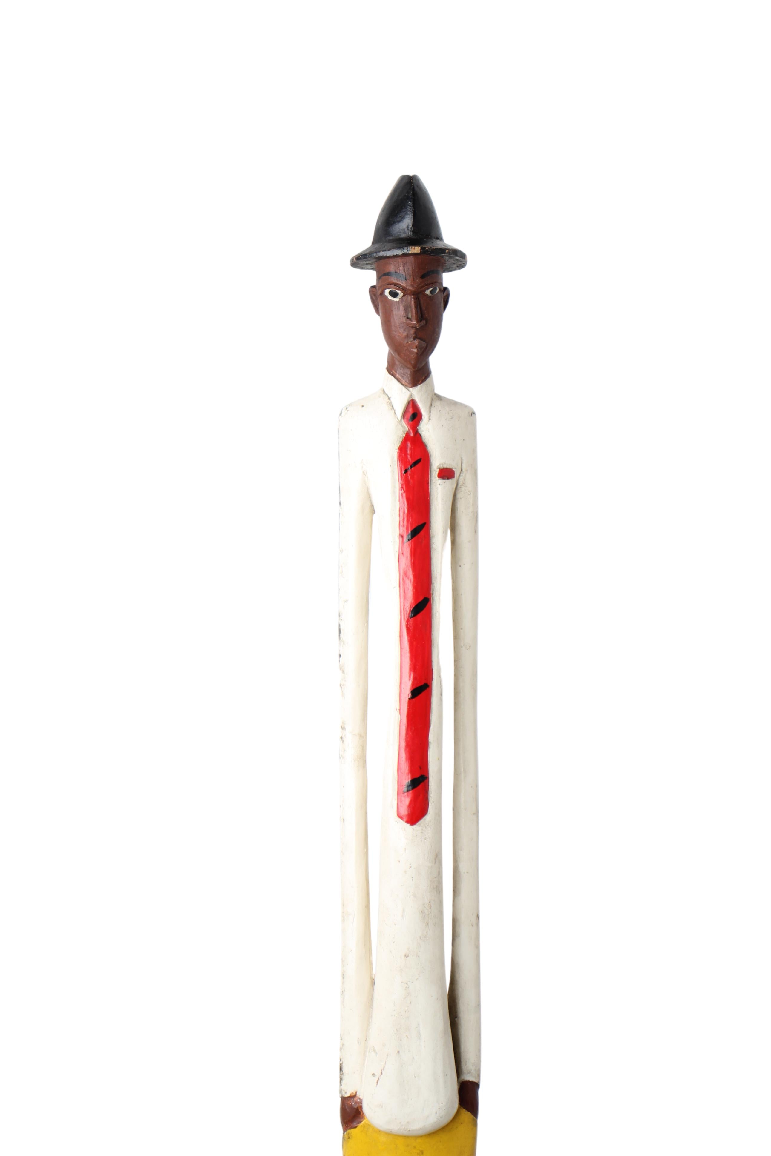 Baule Tribe African Colonial Figures ~67.3" Tall (New 2024) - West African Artifacts