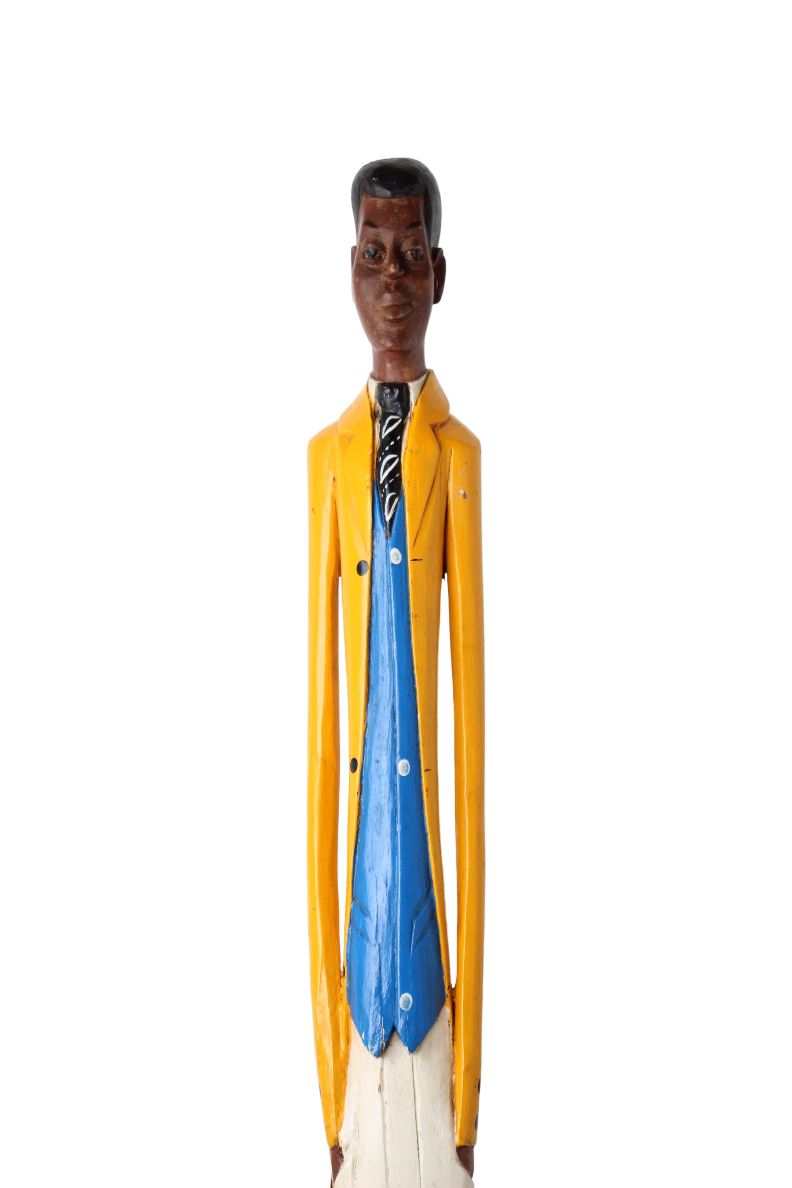 Baule Tribe African Colonial Figures ~80.7" Tall (New 2024) - West African Artifacts