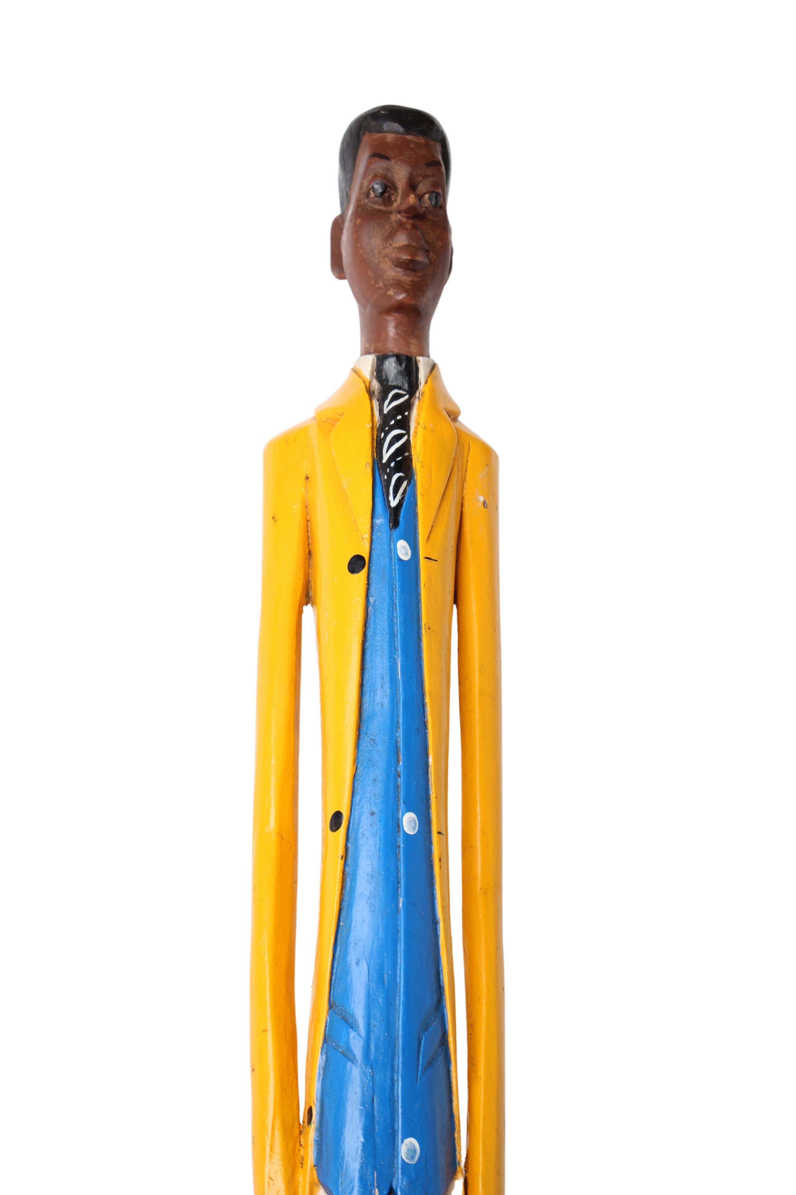 Ambitious Beggars Man In A Suit 7インチ Baule Tribe African Colonial Figures ~80.7