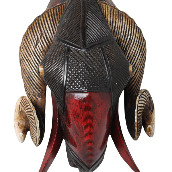 ●コートジボワール共和国　バウレ族　【Baule Ram Mask】　羊頭マスク ○コートジボワール共和国 バウレ族 【Baule Ram Mask】 羊頭マスク