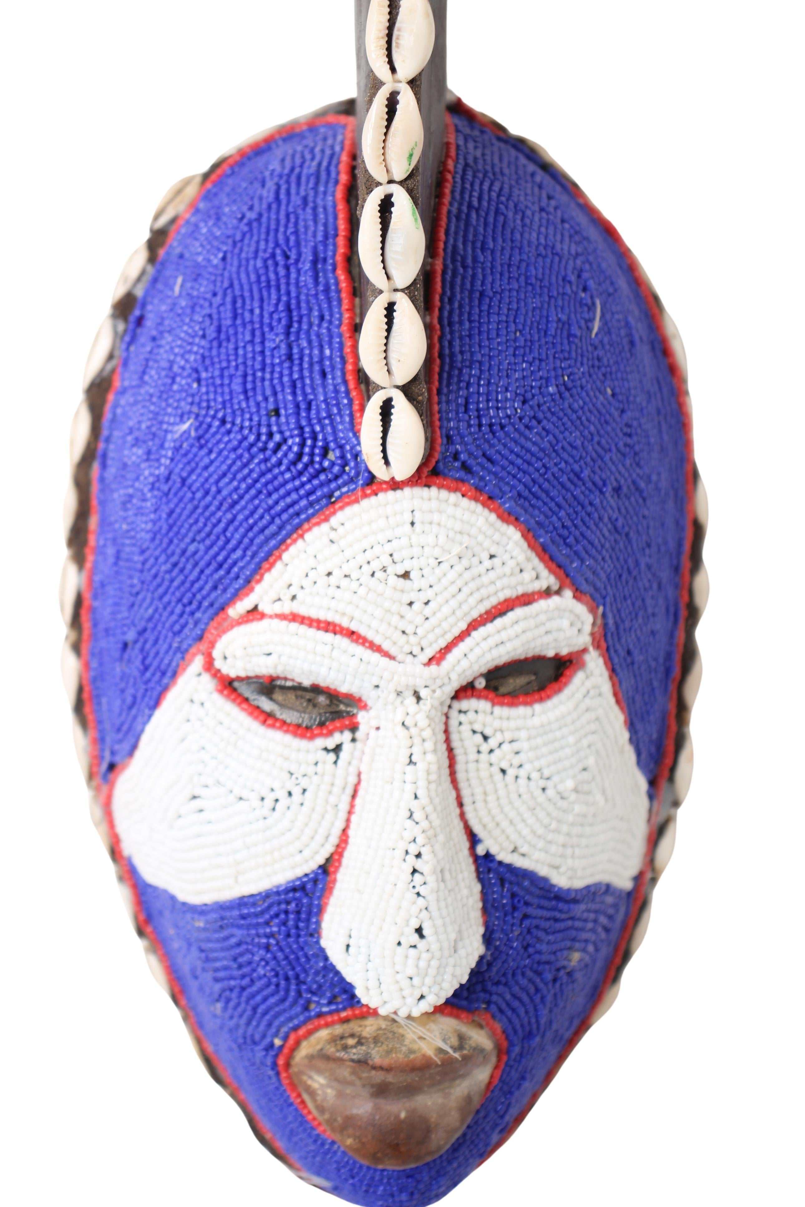 Igbo/Ibo Tribe Beaded Mask ~14.6" Tall (New 2024)