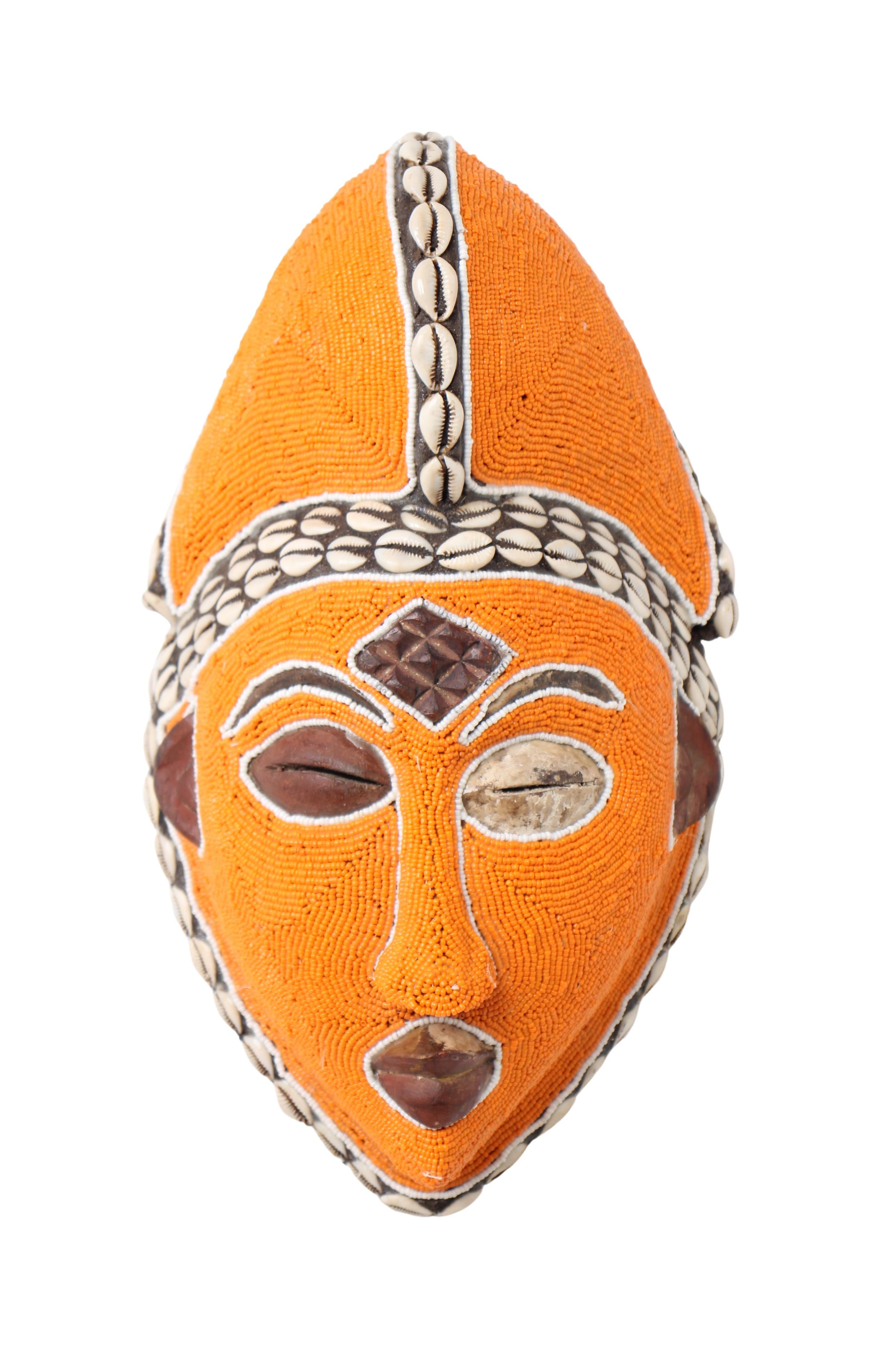 Punu Tribe Beaded Mask ~15" Tall (New 2024)