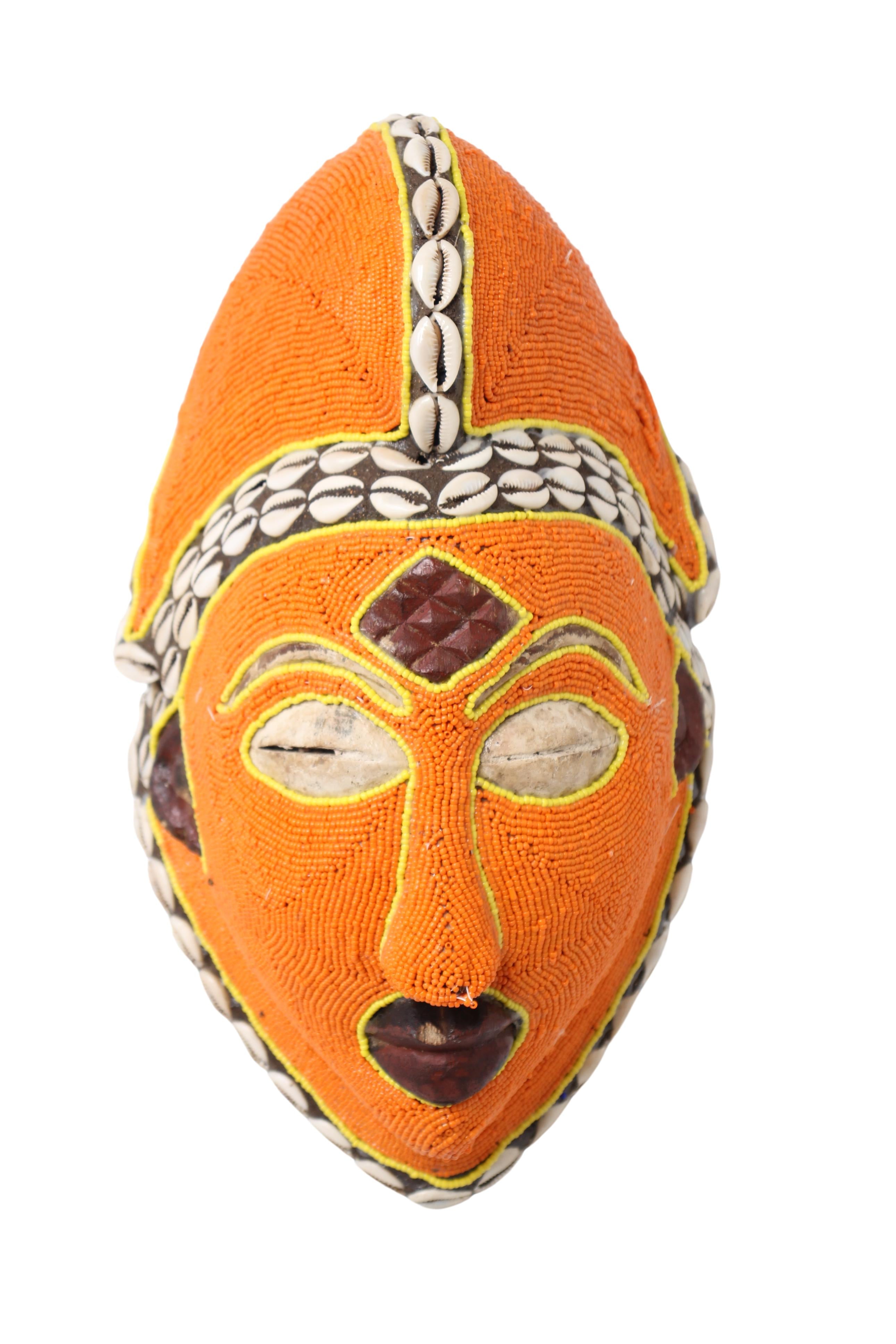 Punu Tribe Beaded Mask ~13.8" Tall (New 2024)