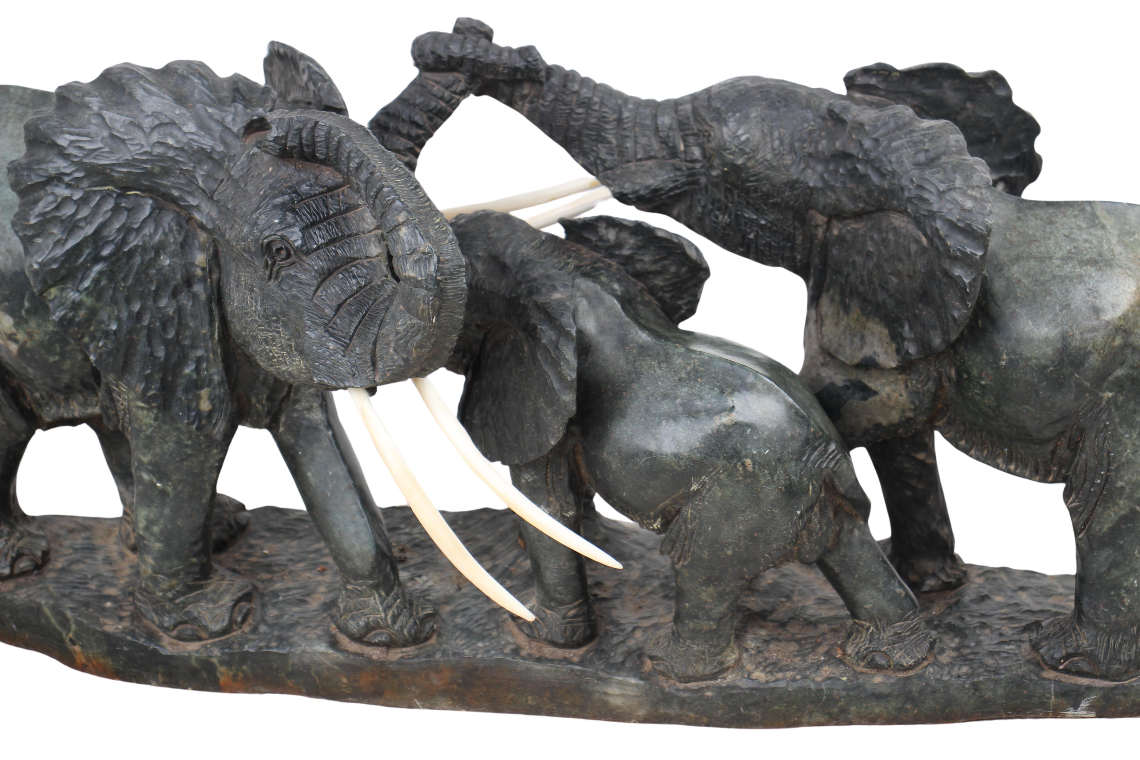 Shona Tribe Serpentine Stone Elephant ~14.2" Tall (New 2024)