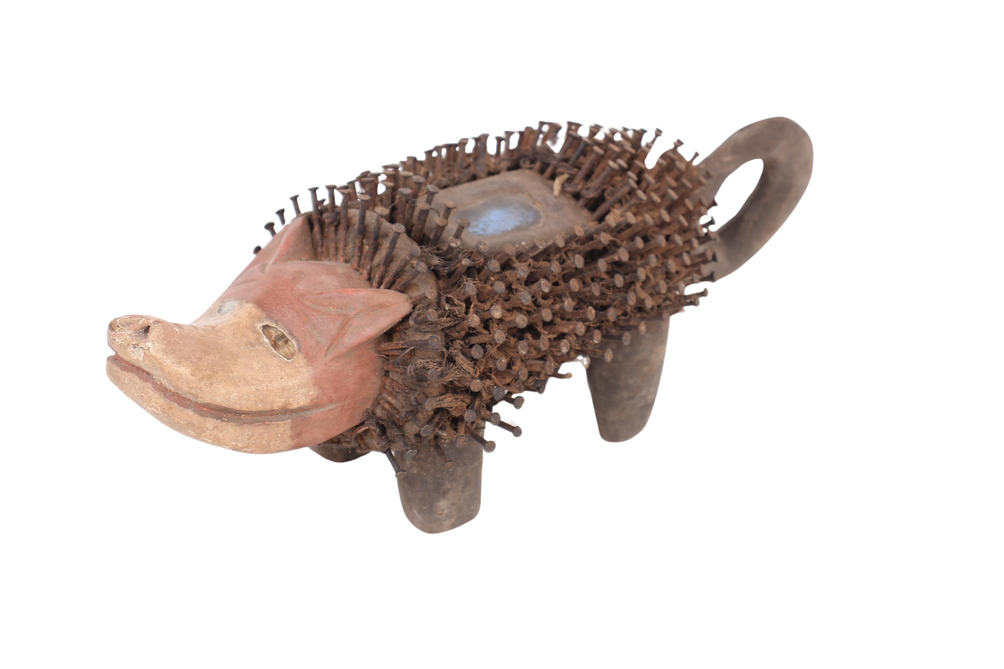 Bakongo Tribe Nail Fetish Dog/Figure ~6.3" Tall (New 2024)