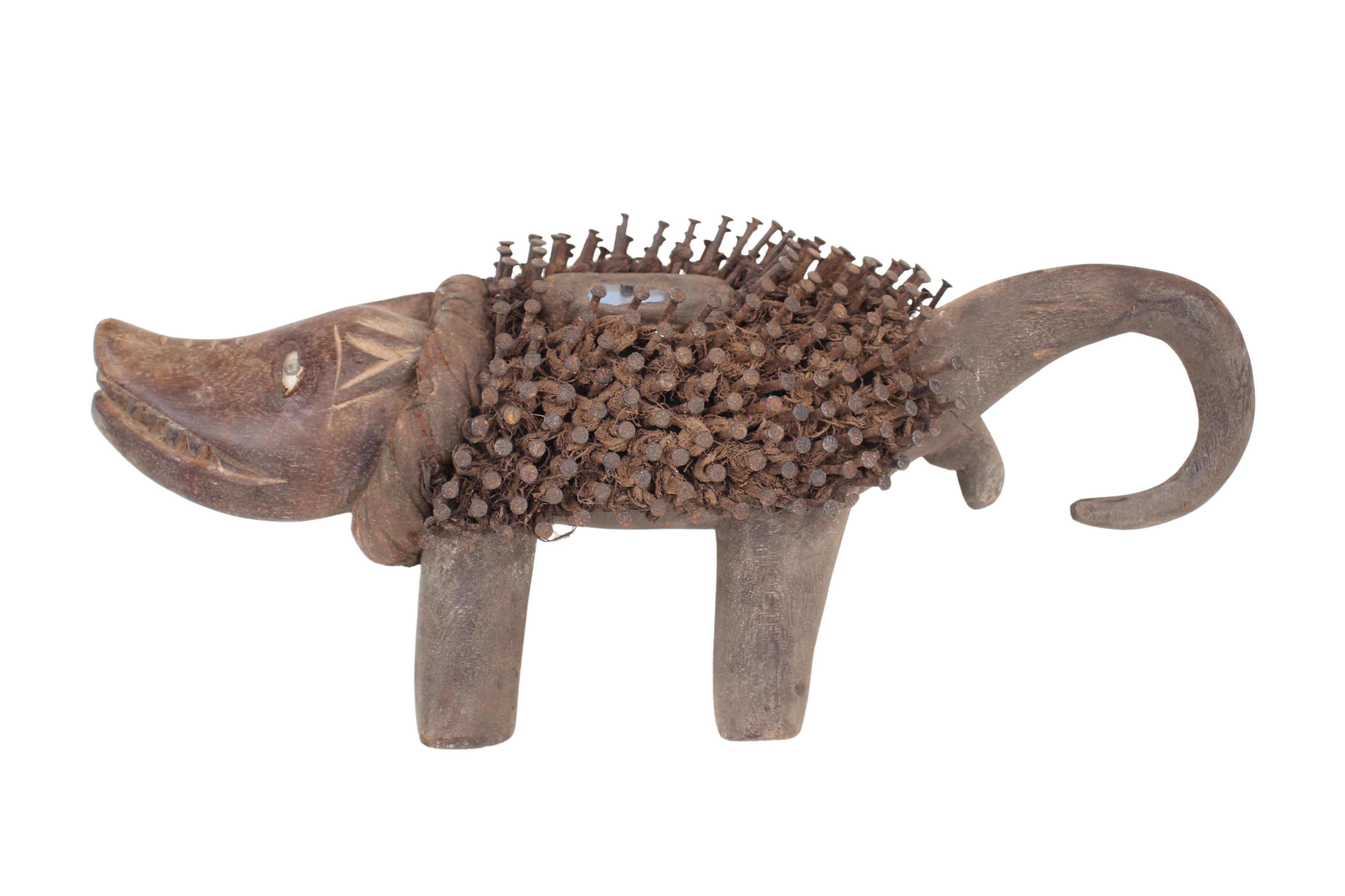 Bakongo Tribe Nail Fetish Dog/Figure ~7.1" Tall (New 2024)