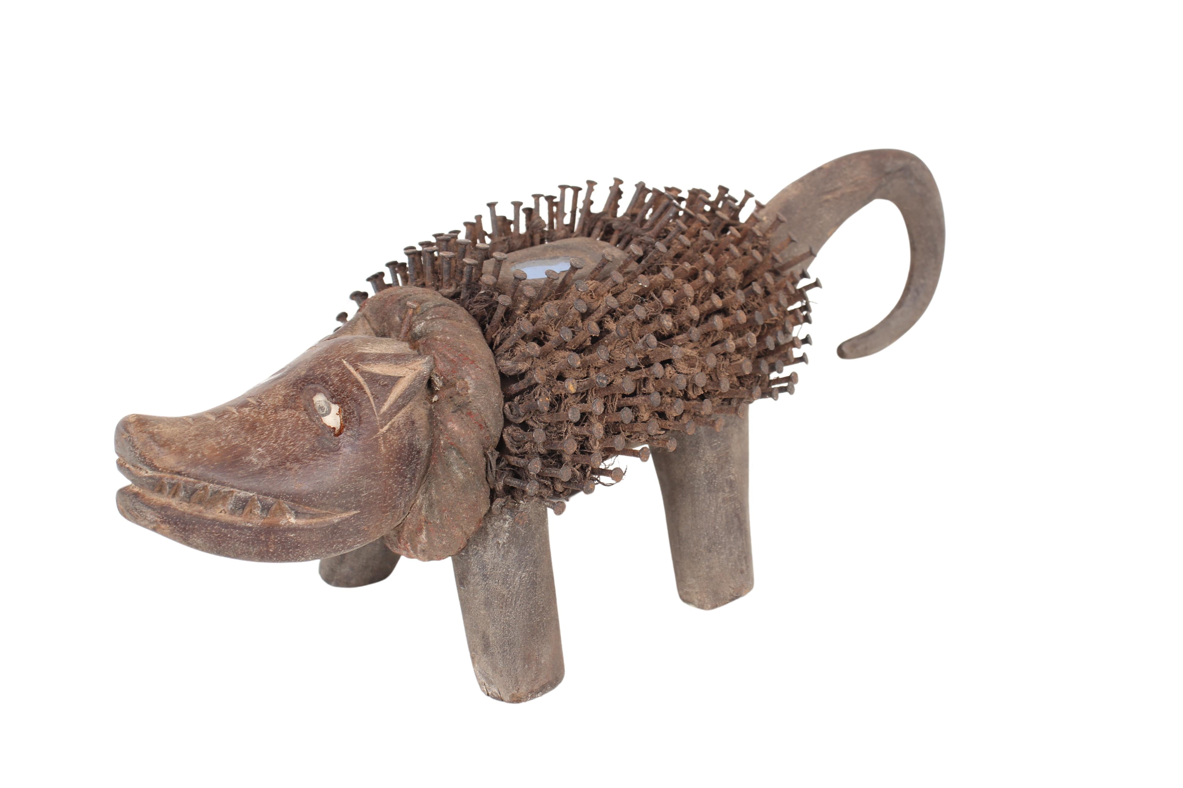 Bakongo Tribe Nail Fetish Dog/Figure ~7.1" Tall (New 2024)