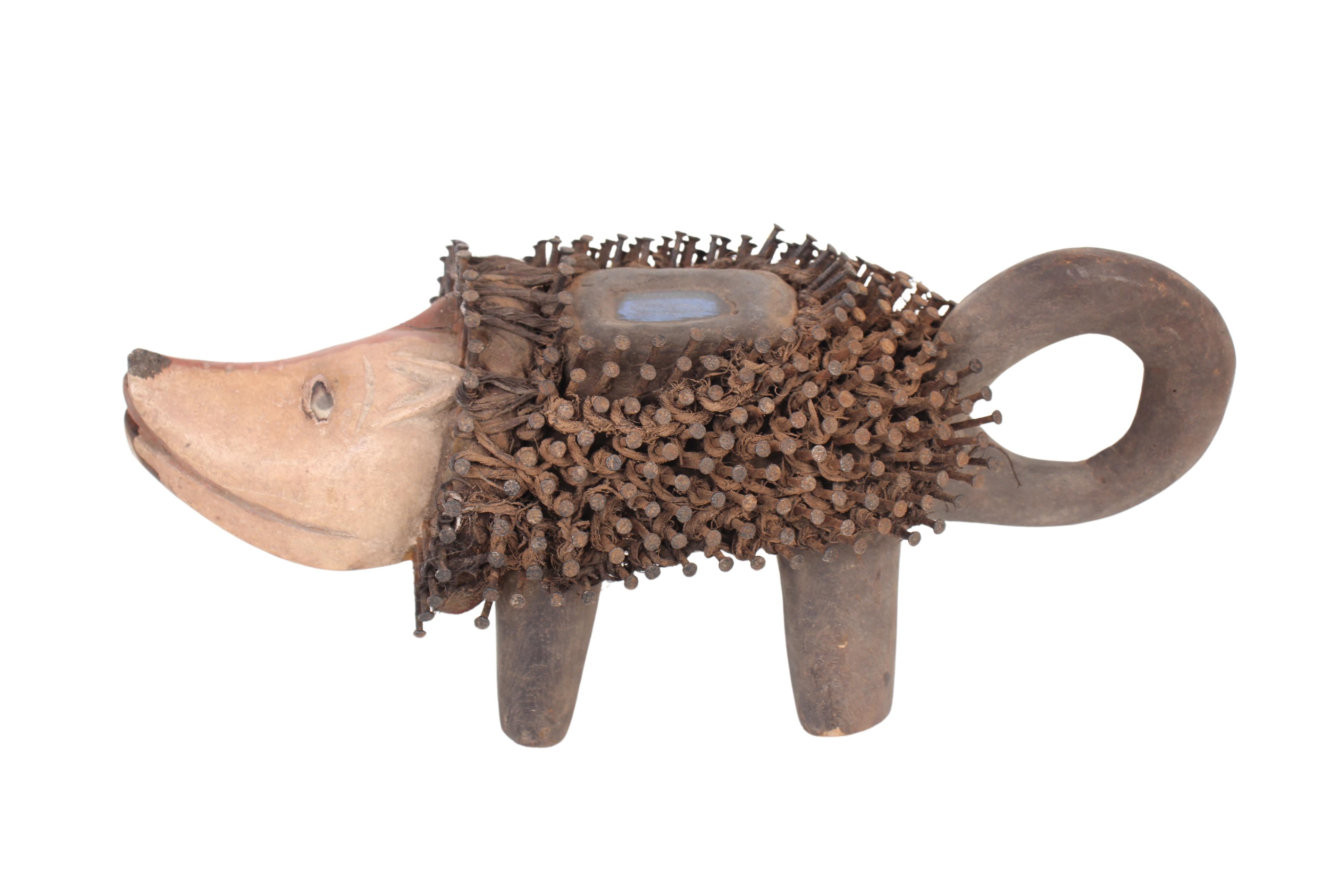 Bakongo Tribe Nail Fetish Dog/Figure ~7.1" Tall (New 2024)