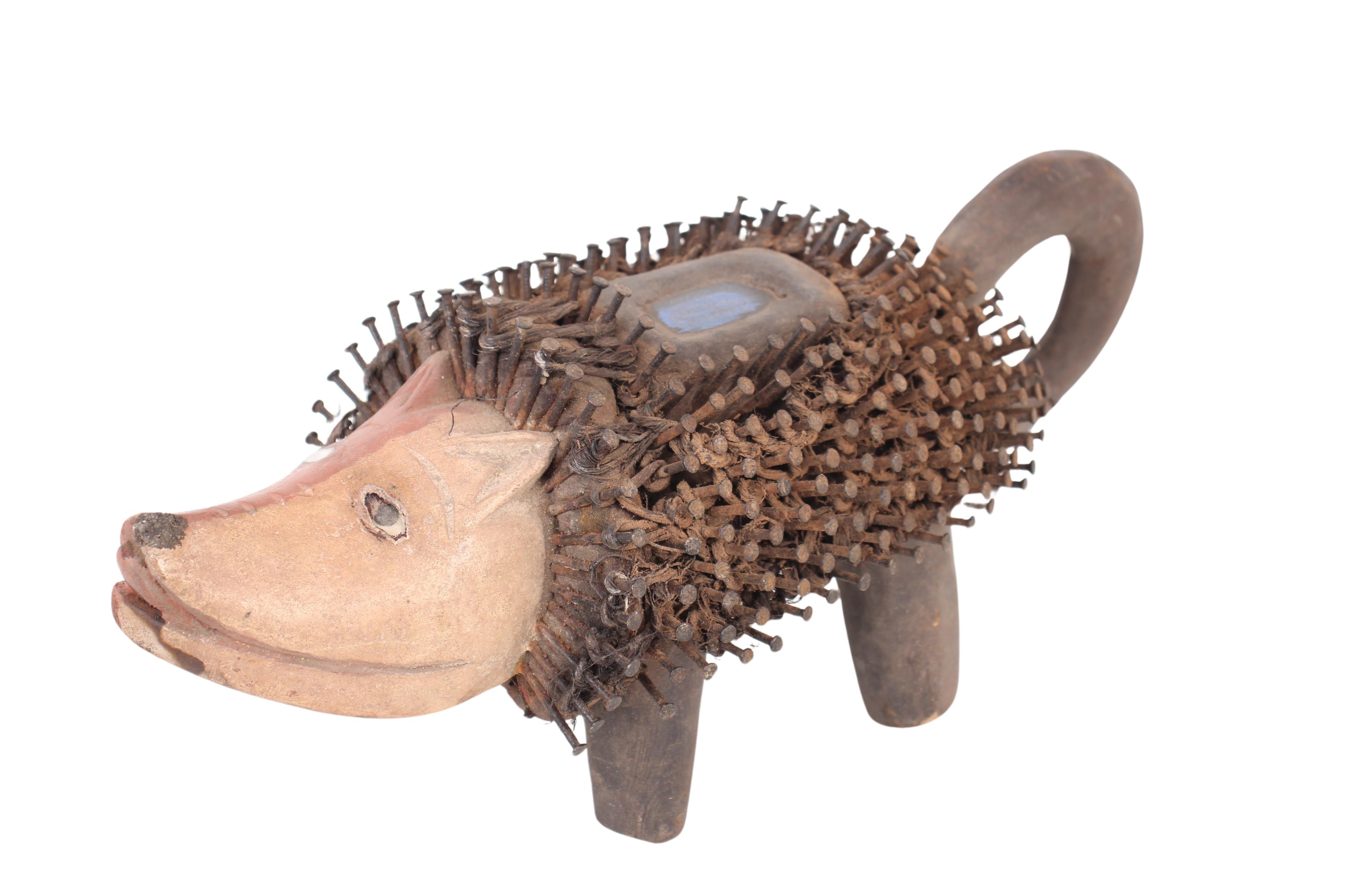 Bakongo Tribe Nail Fetish Dog/Figure ~7.1" Tall (New 2024)