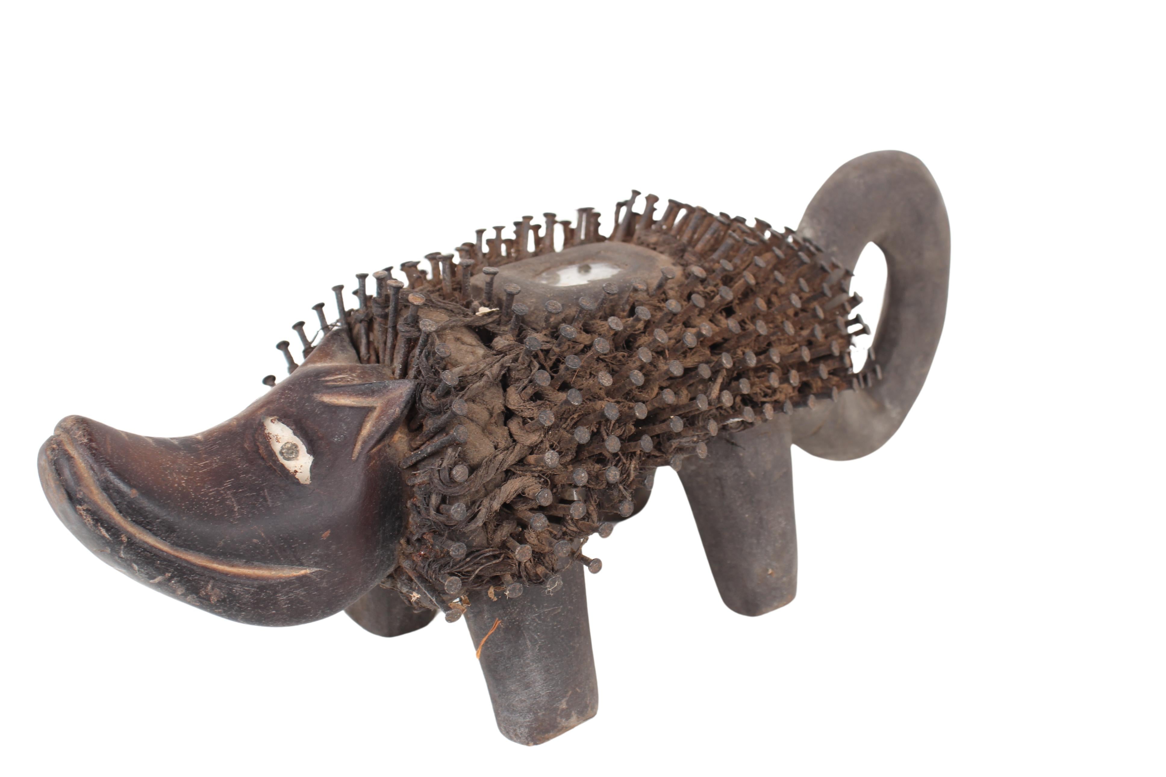 Bakongo Tribe Nail Fetish Dog/Figure ~6.3" Tall (New 2024)