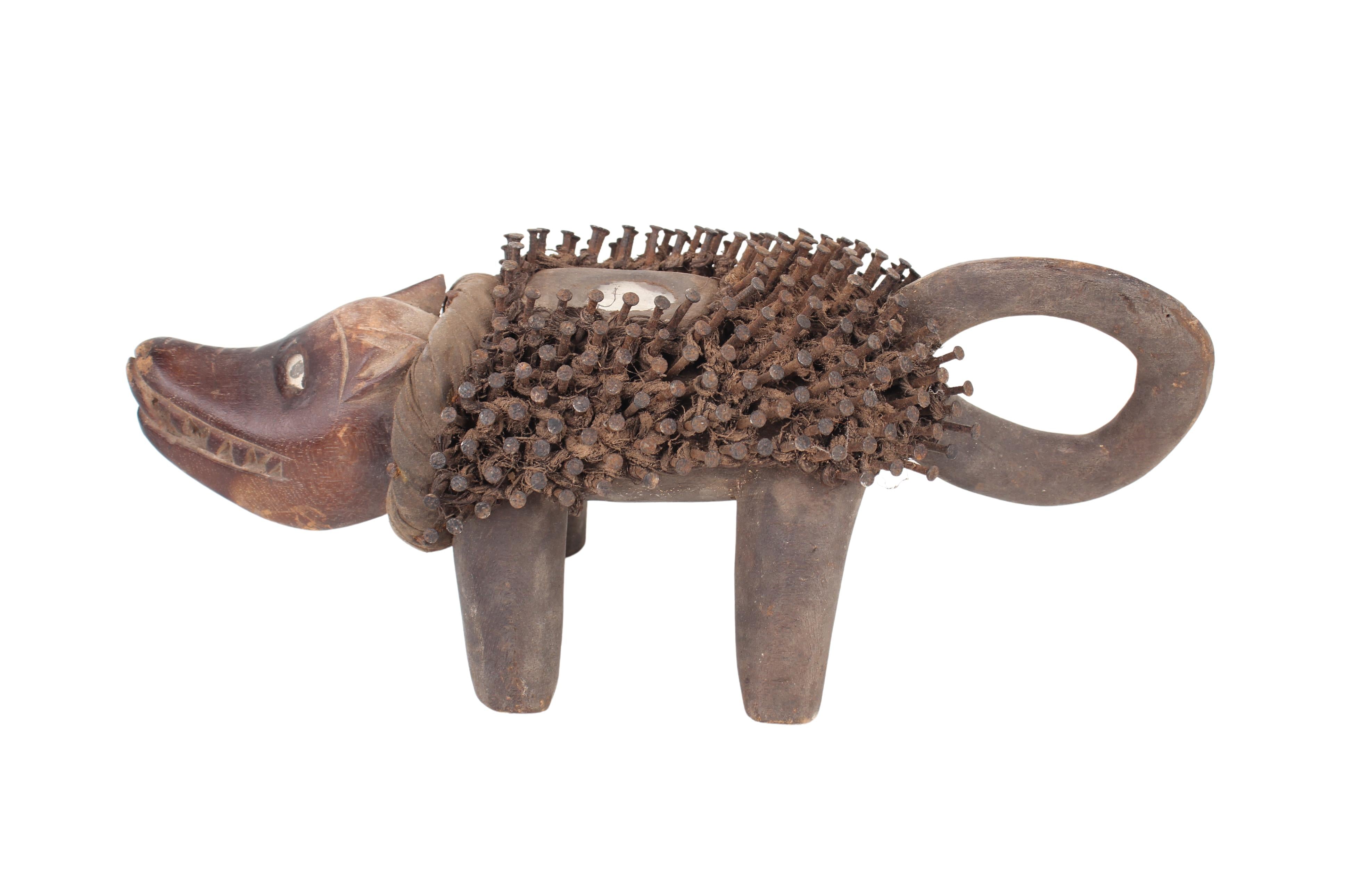 Bakongo Tribe Nail Fetish Dog/Figure ~6.7" Tall (New 2024)