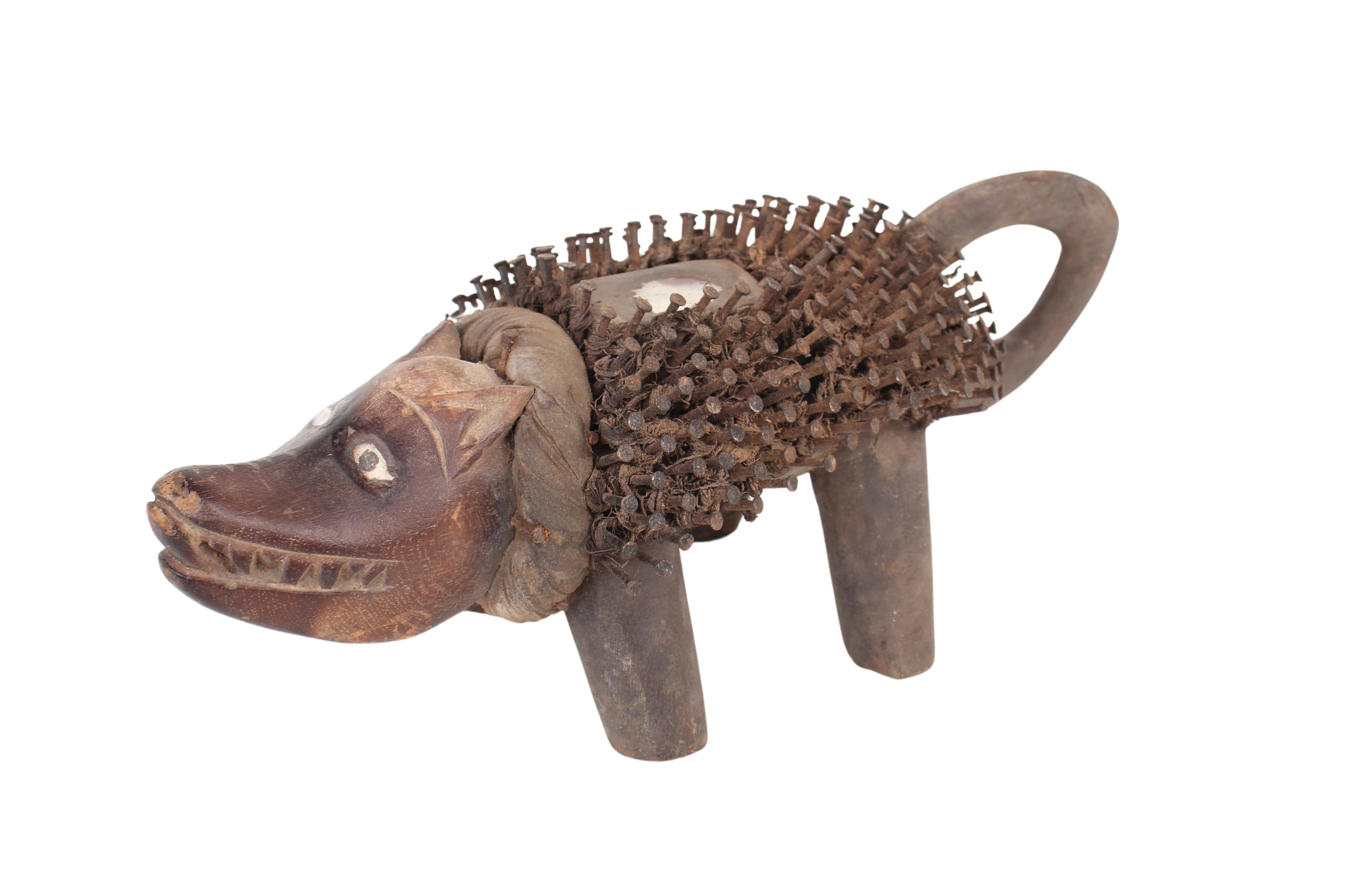 Bakongo Tribe Nail Fetish Dog/Figure ~6.7" Tall (New 2024)