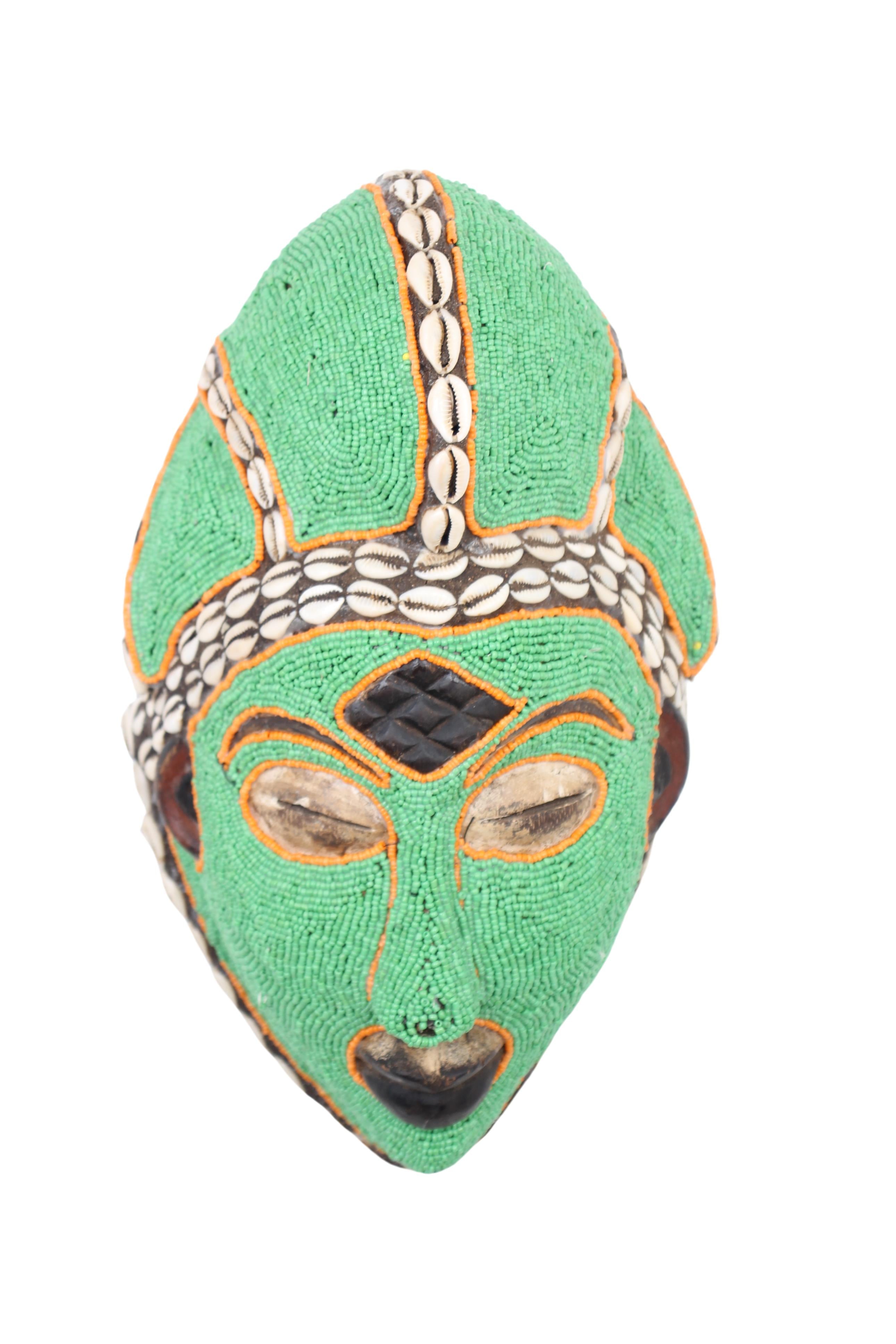 Punu Tribe Beaded Mask ~14.6" Tall (New 2024)