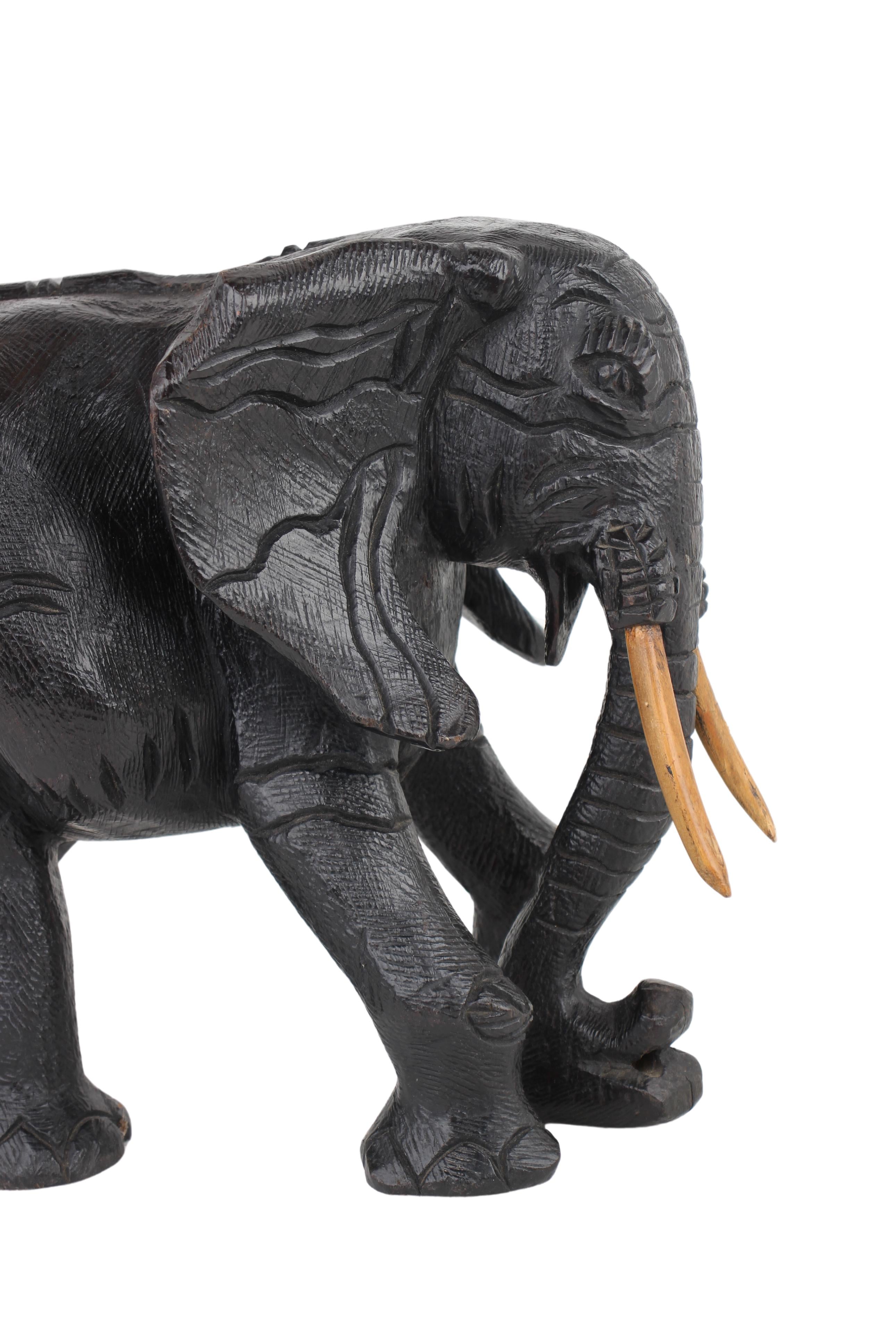 Chichewa Tribe Wooden Elephant ~13" Tall (New 2024)
