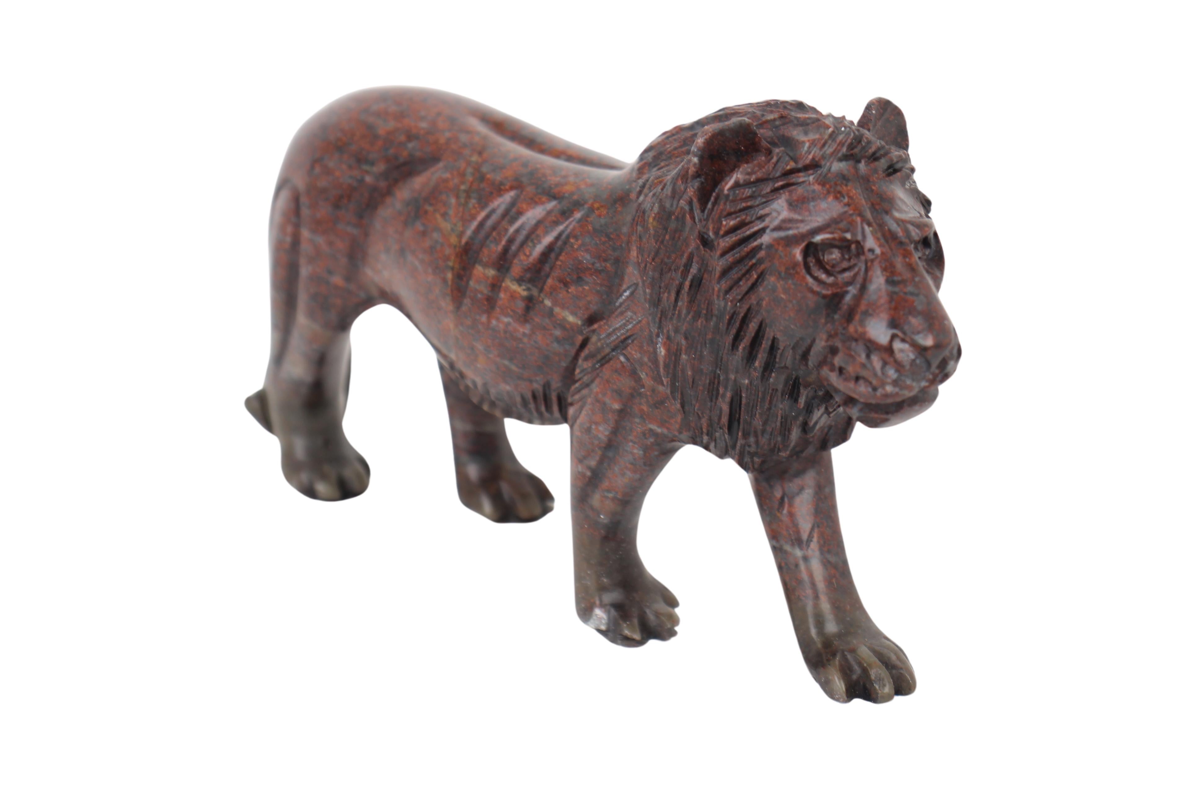 Shona Tribe Serpentine Stone Lion Sculpture ~4.3" Tall (New 2024)
