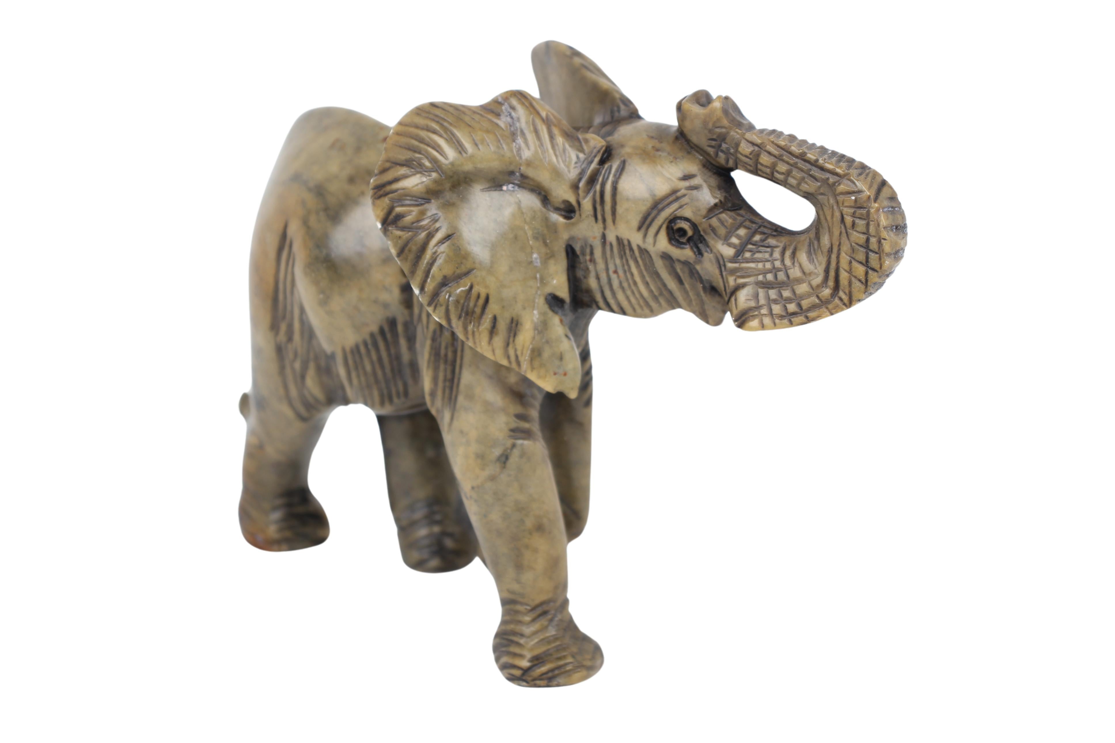 Shona Tribe Serpentine Stone Elephant Sculpture ~5.5" Tall (New 2024)